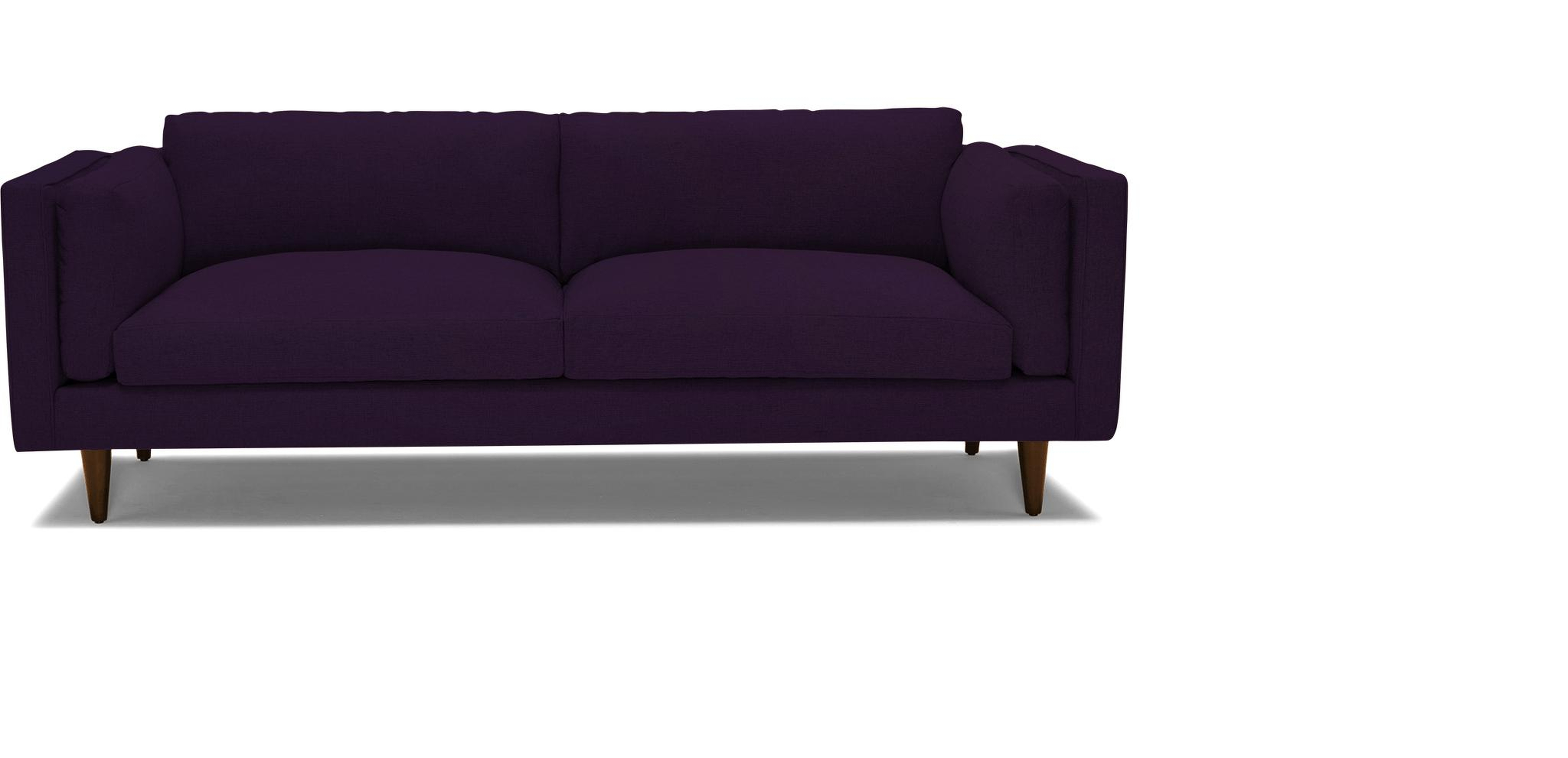 Purple Parker Mid Century Modern Sofa - Royale Amethyst - Mocha - Joybird