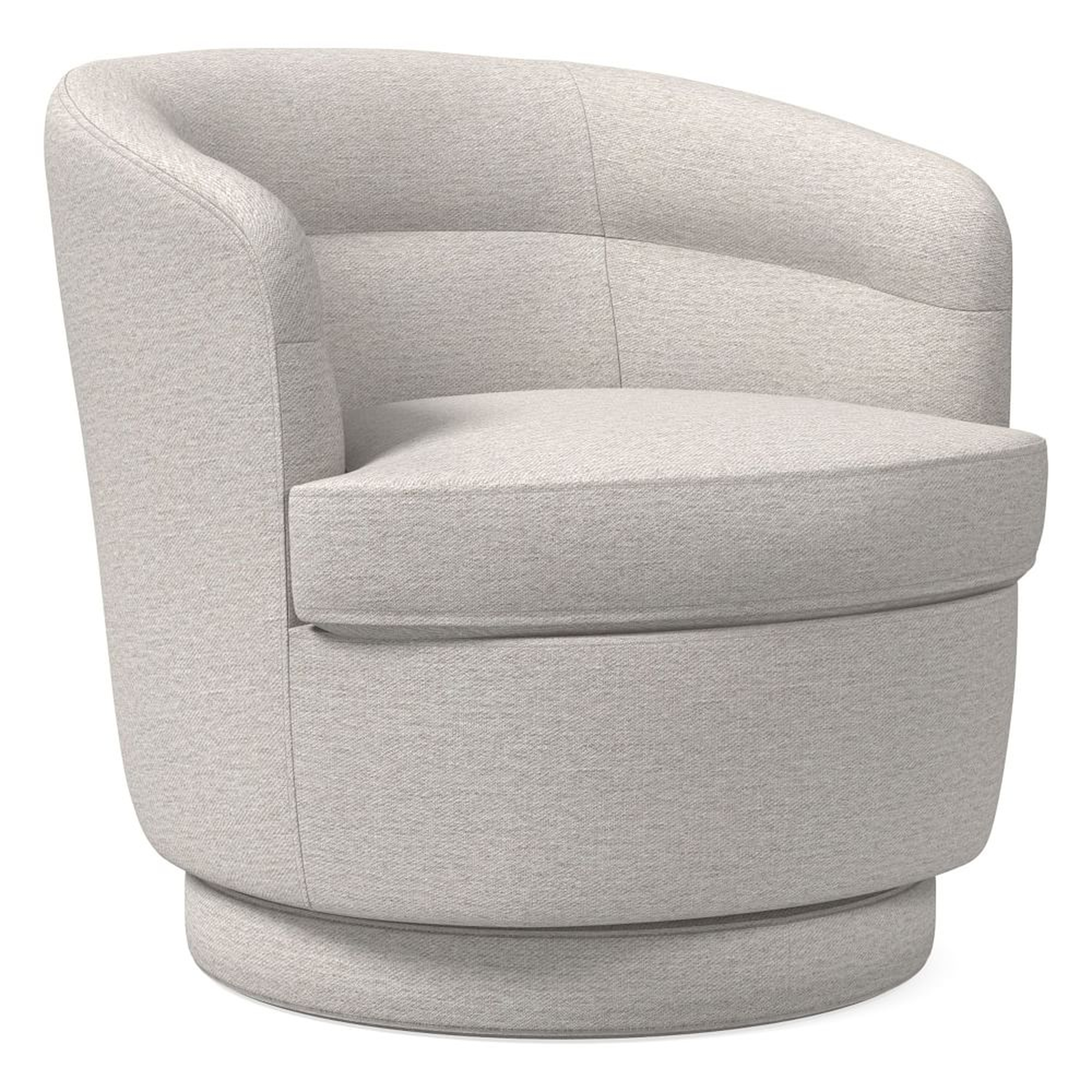 Viv Swivel Chair, Poly, Twill, Sand, Concealed Supports - West Elm