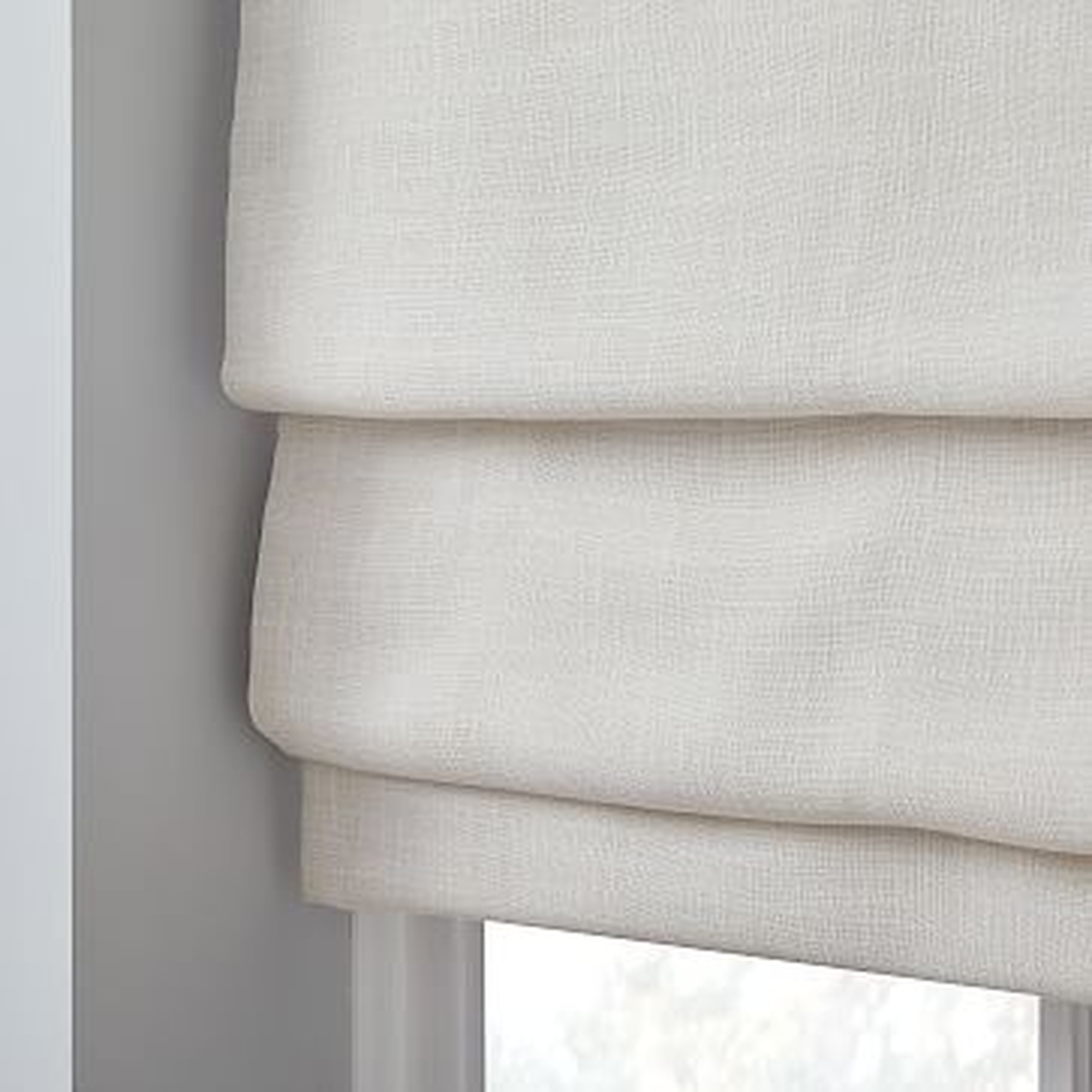 Crossweave Cordless Shade, Blackout Lining, Natural Canvas 36"x64" - West Elm