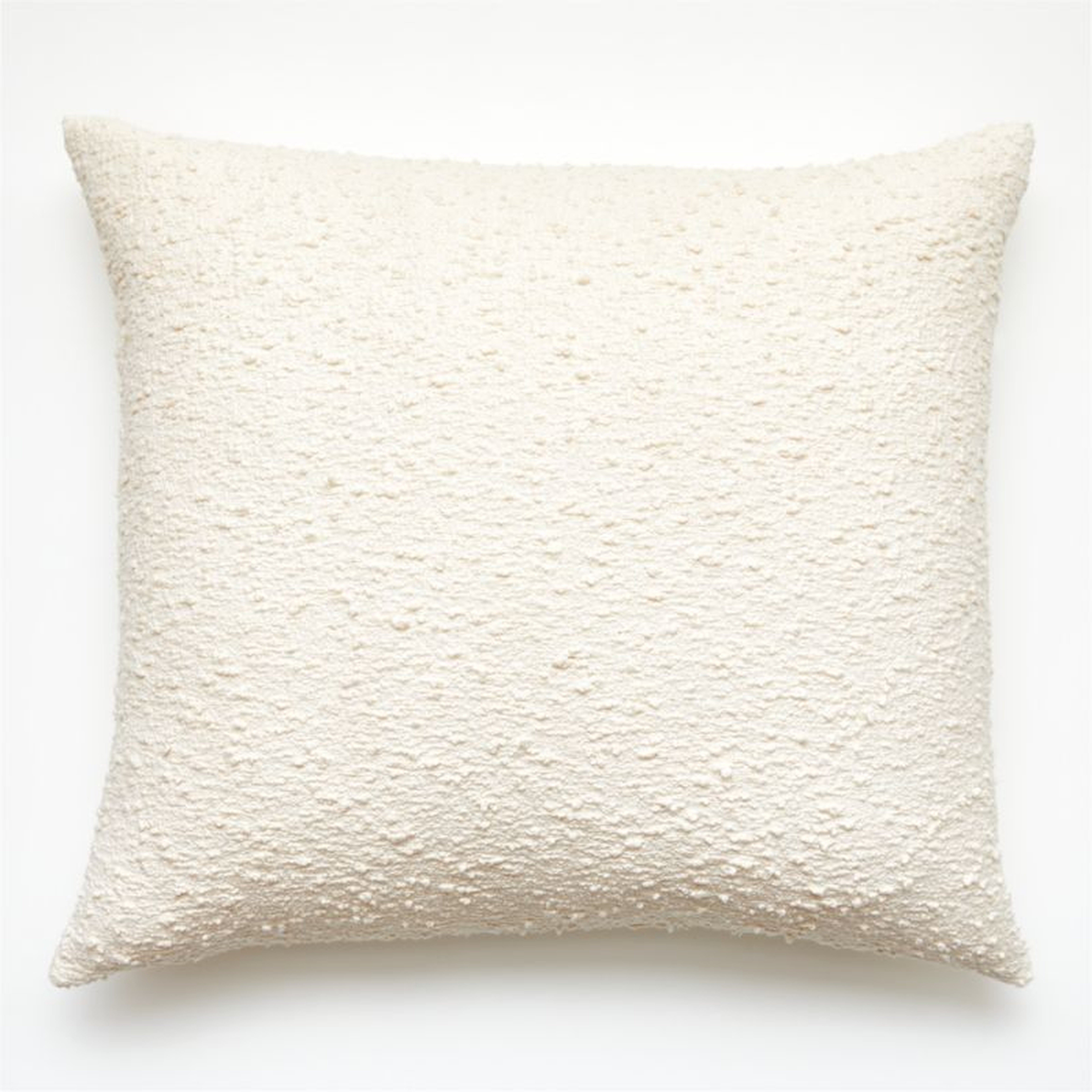 Ivory Boucle Throw Pillow with Feather-Down Insert 23" - CB2