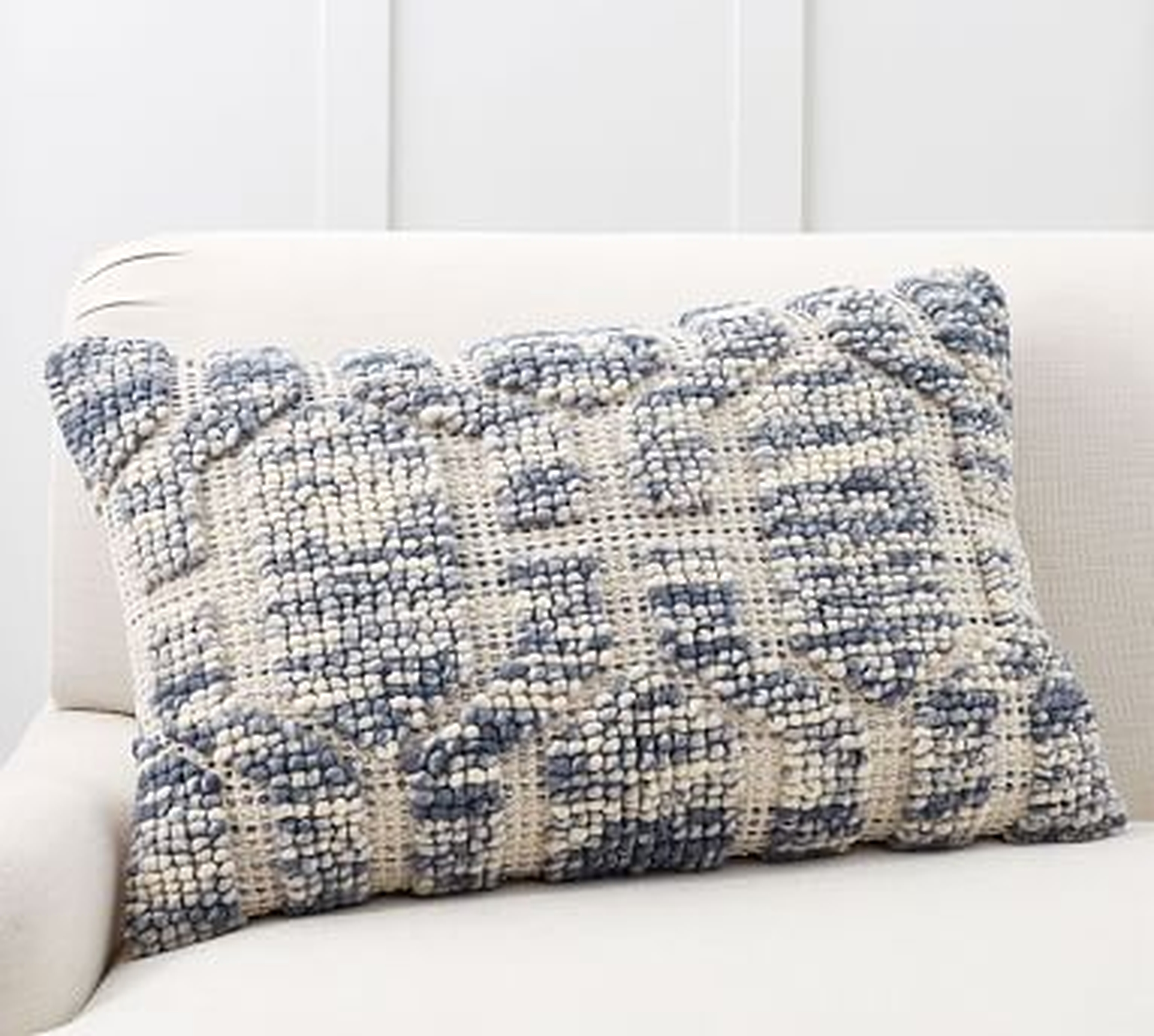Atlee Tufted Pillow Cover, 20 x 30", Blue Multi - Pottery Barn