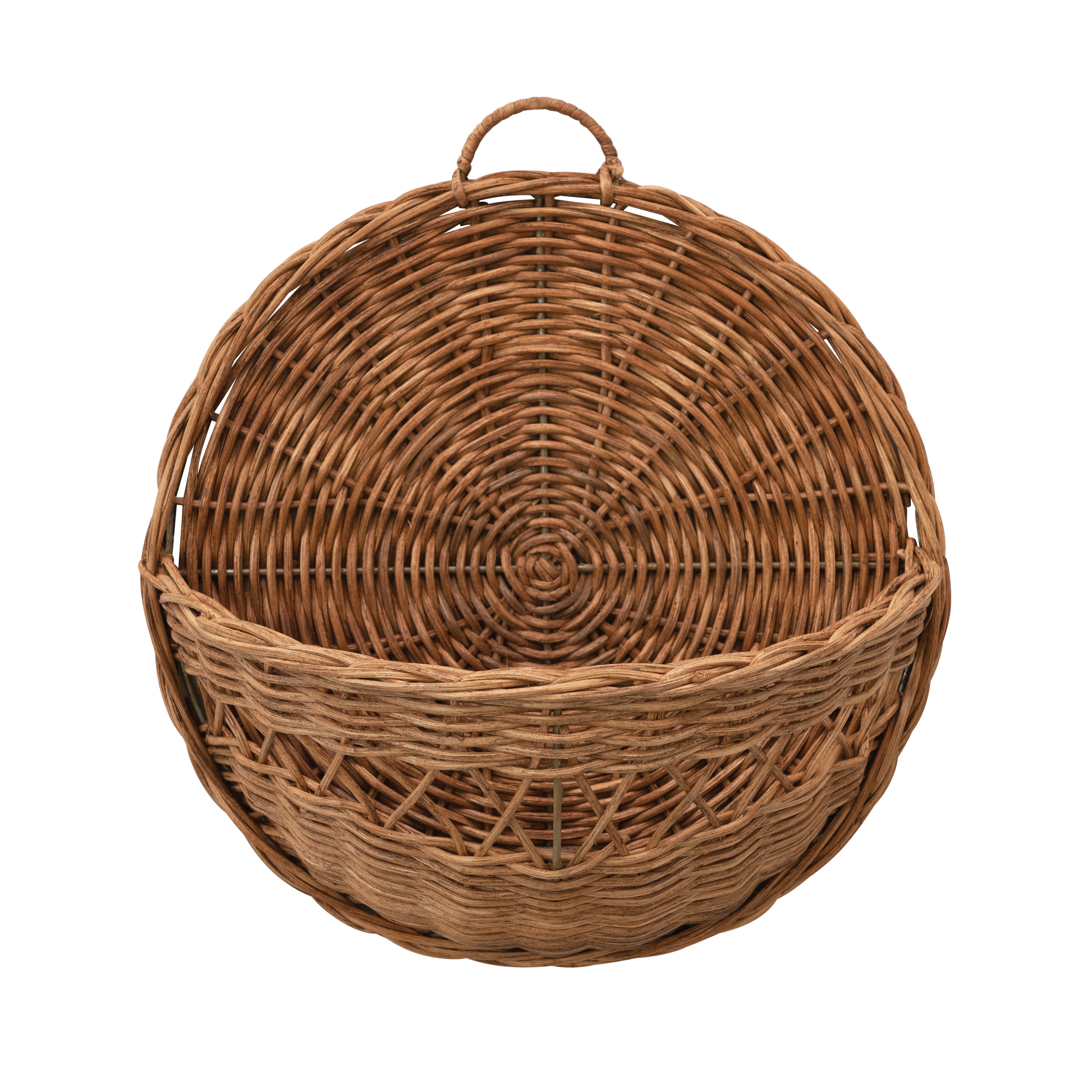 Hand-Woven Rattan Wall Basket - Nomad Home