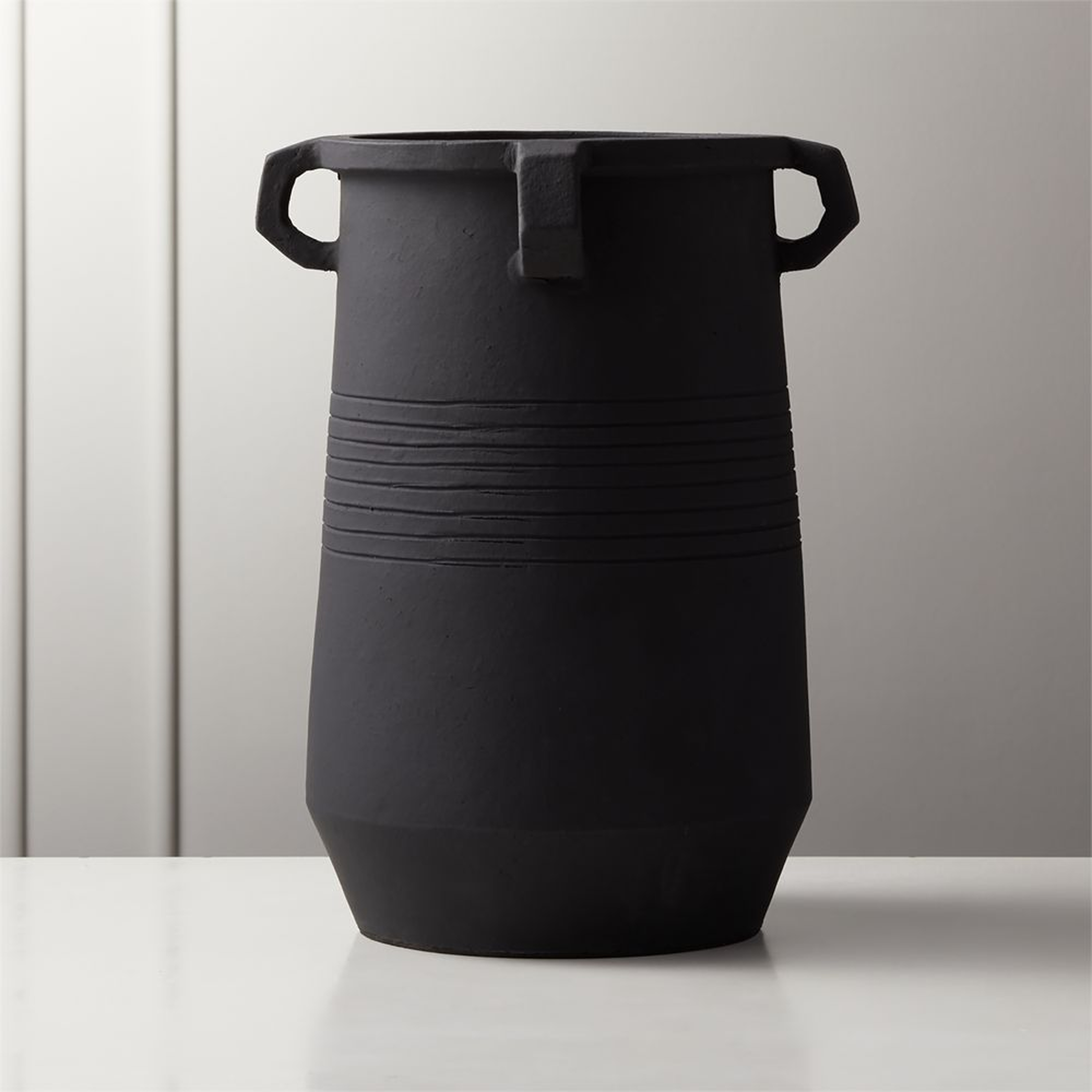 Stock Matte Black Vase - CB2