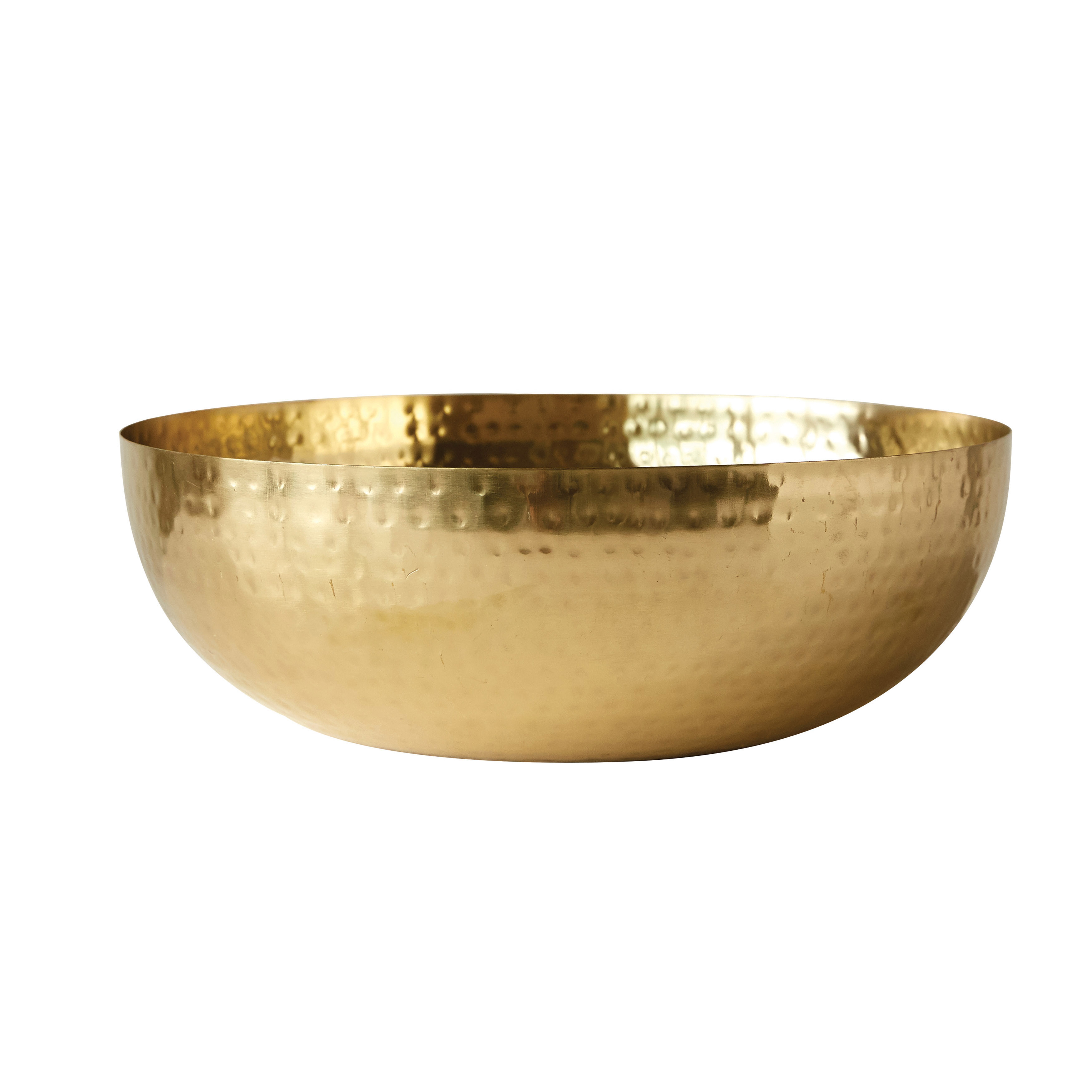 Round Hammered Metal Bowl with Gold Finish - Nomad Home