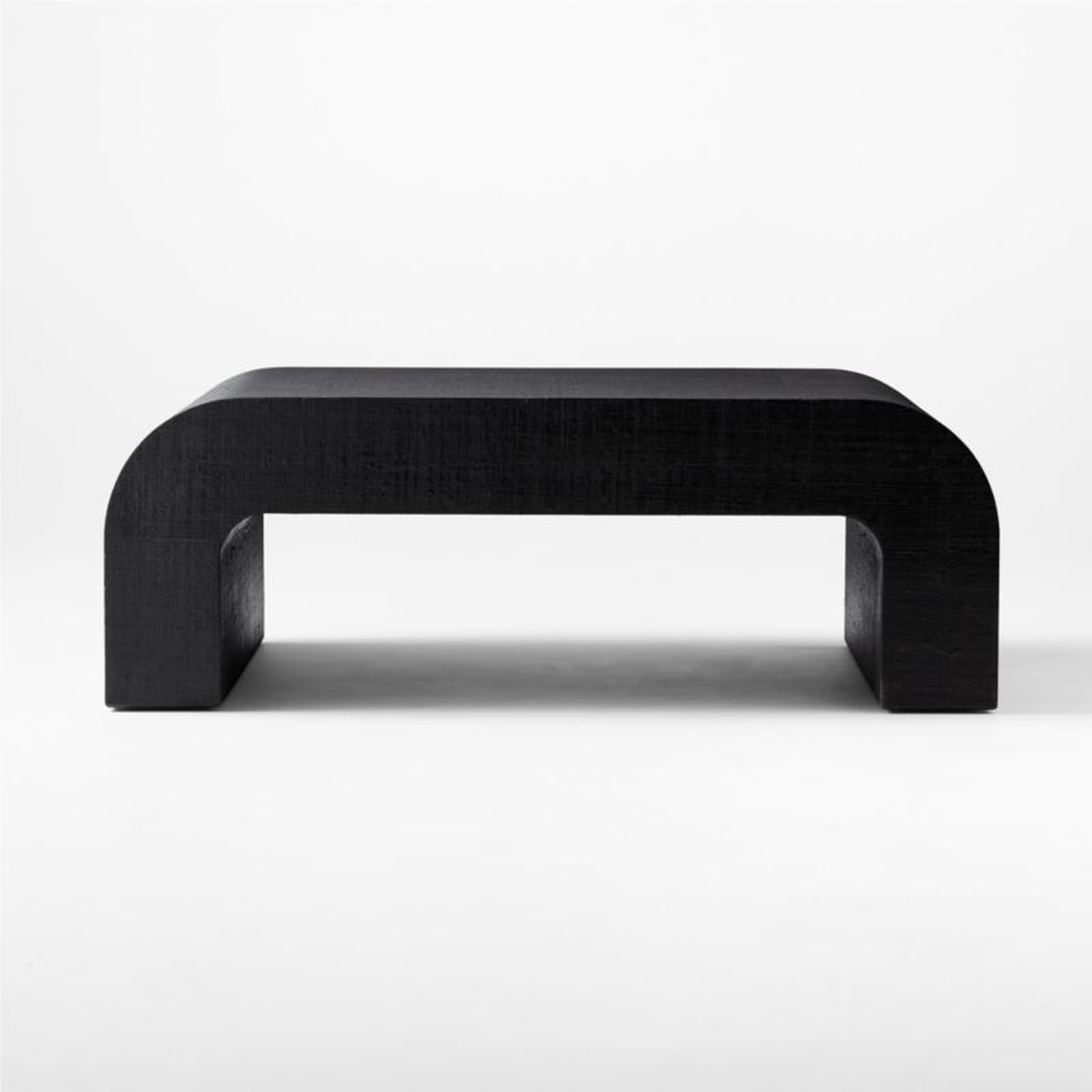 Horseshoe Black Laquered Linen 46" Coffee Table - CB2