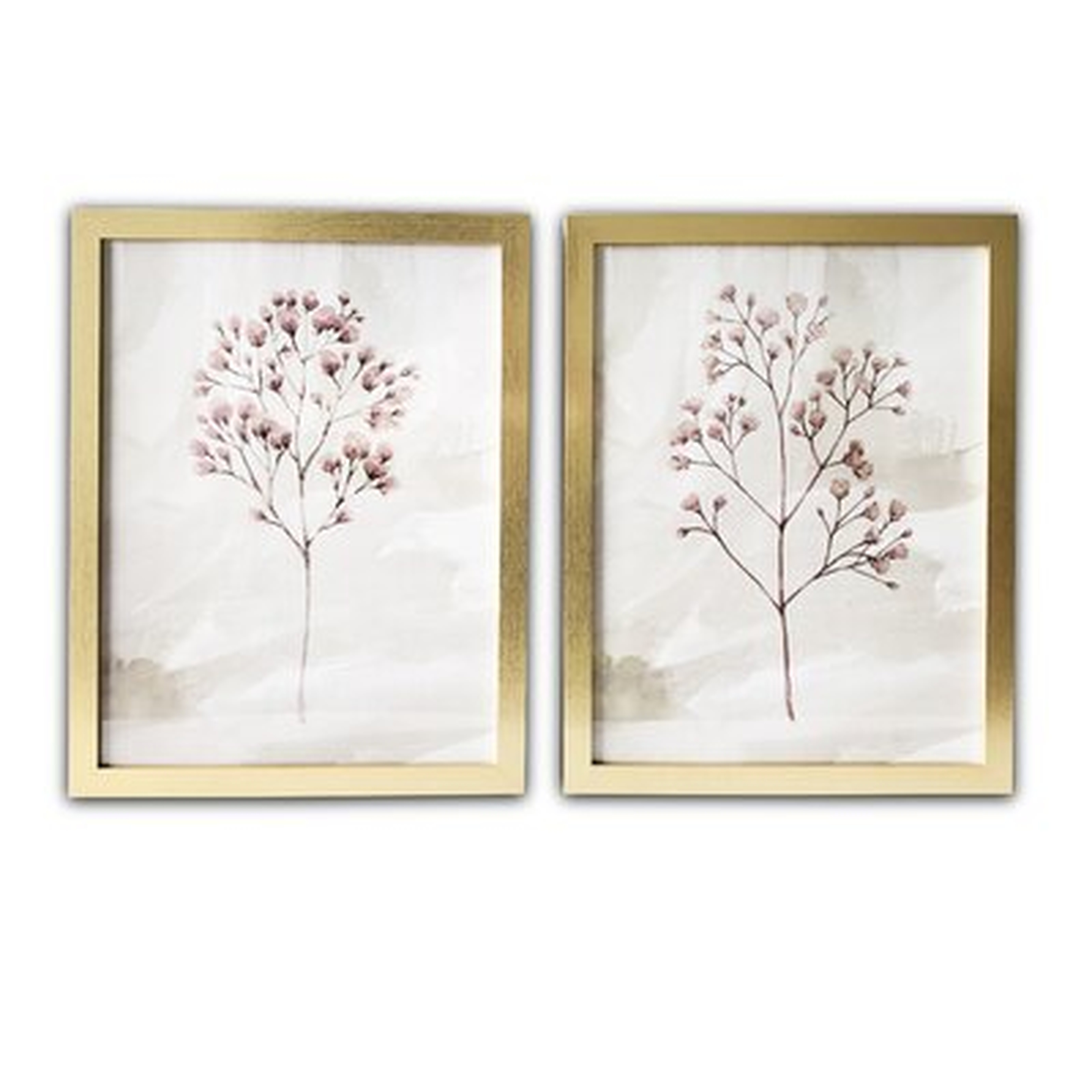 Blush Branches - 2 Piece Picture Frame Painting Print Set on Paper - Wayfair