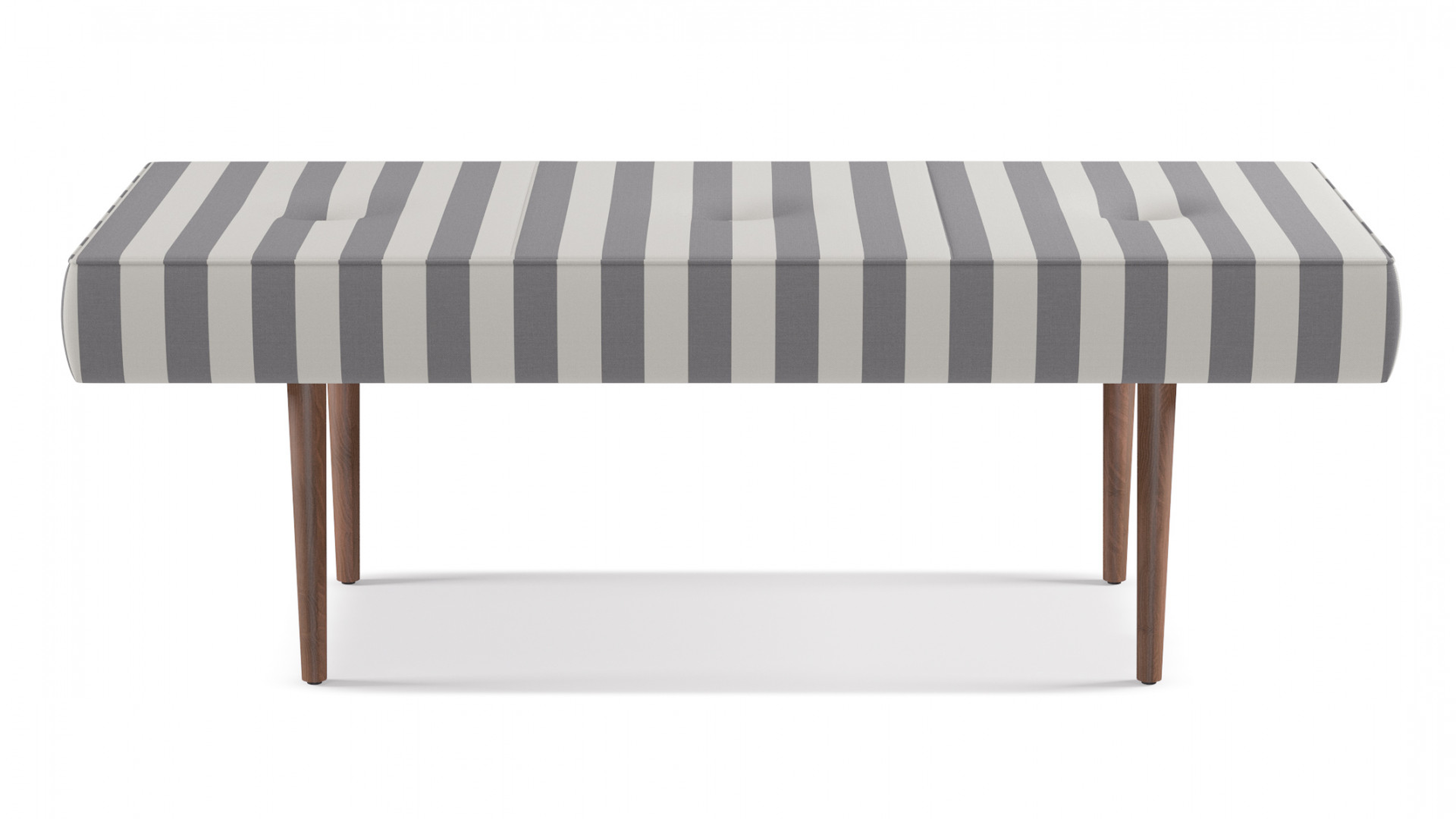 Mid-Century Bench | Charcoal Cabana Stripe - The Inside