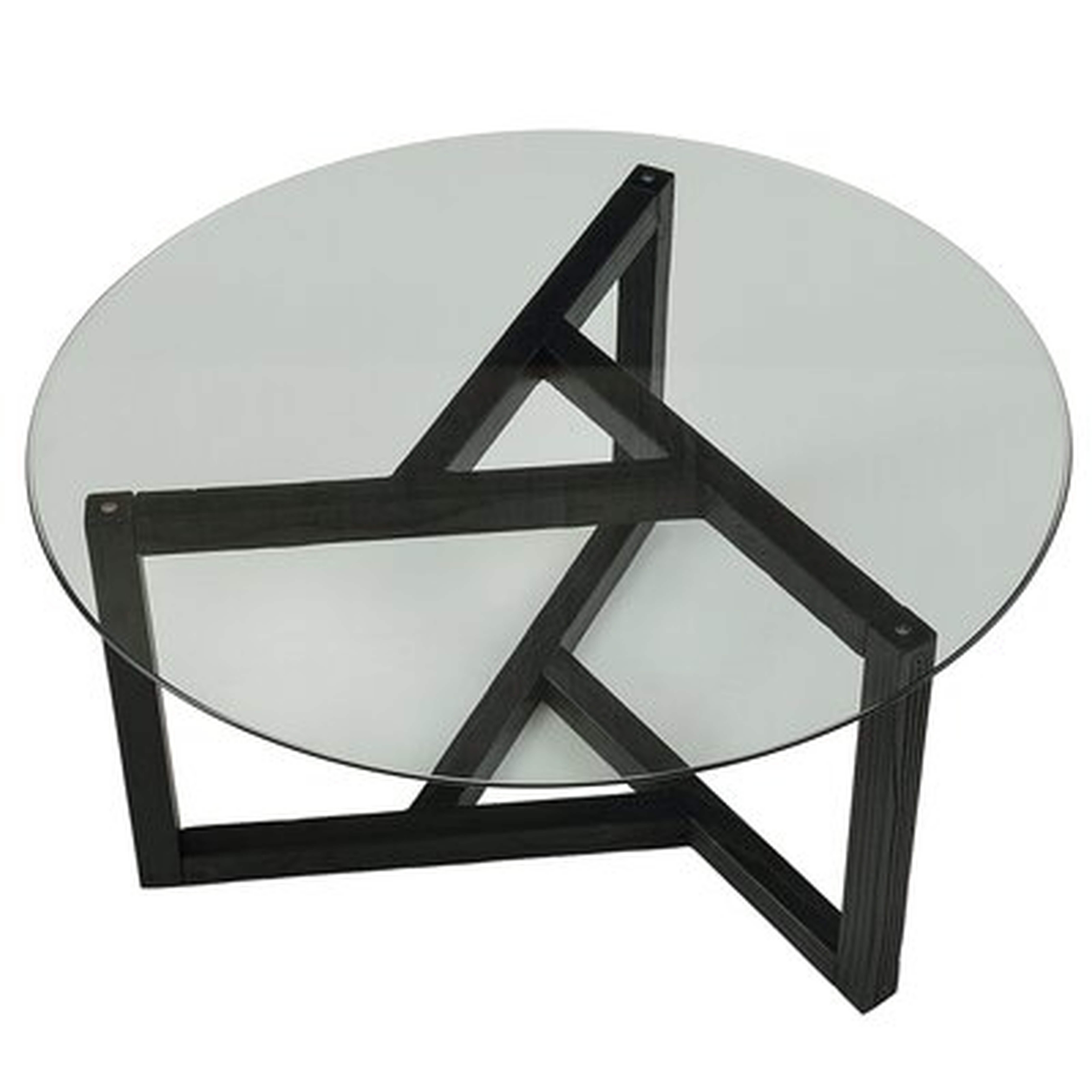 Round Glass Coffee Table With Cross Legs - Wayfair