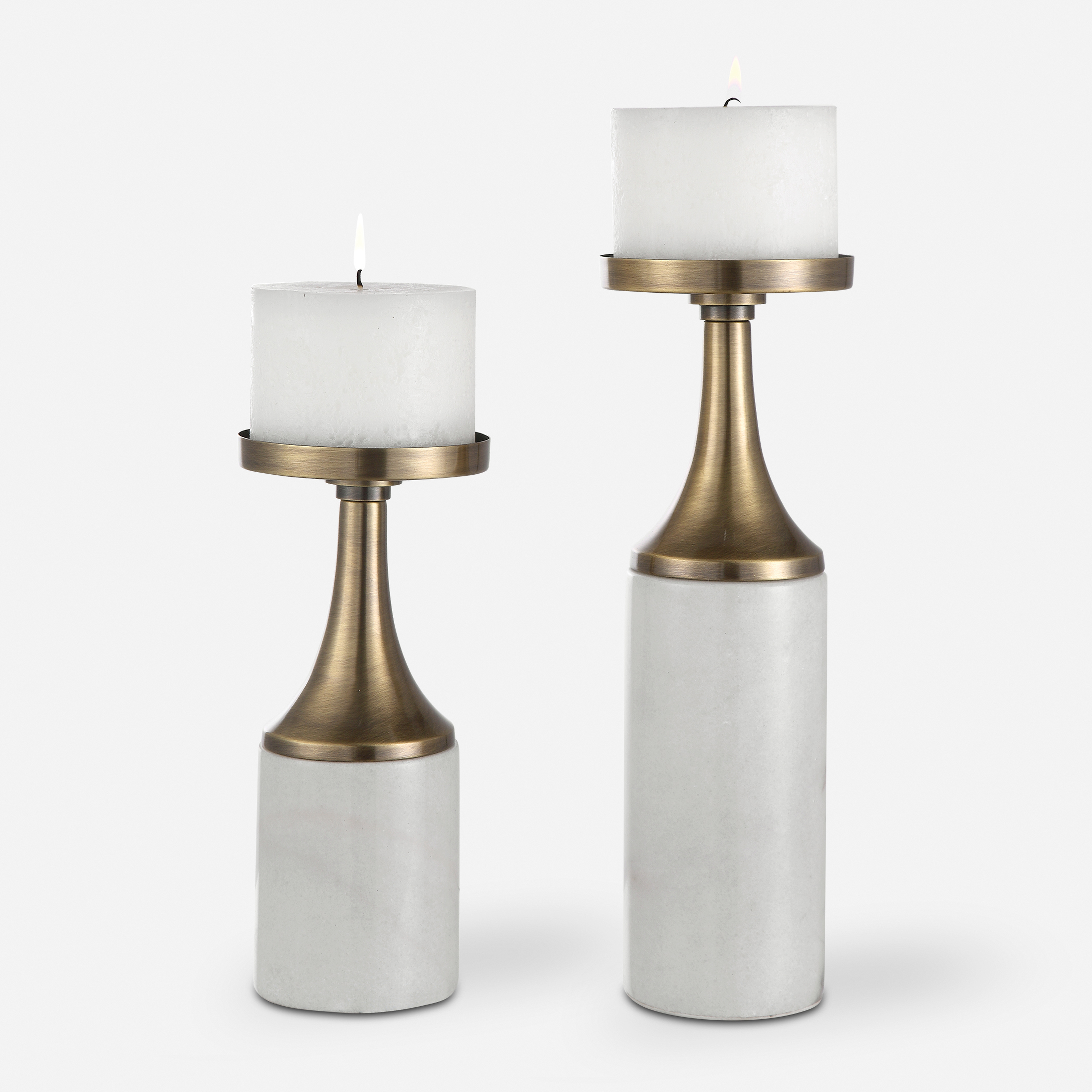 Castiel Marble Candleholders, Set/2 - Uttermost