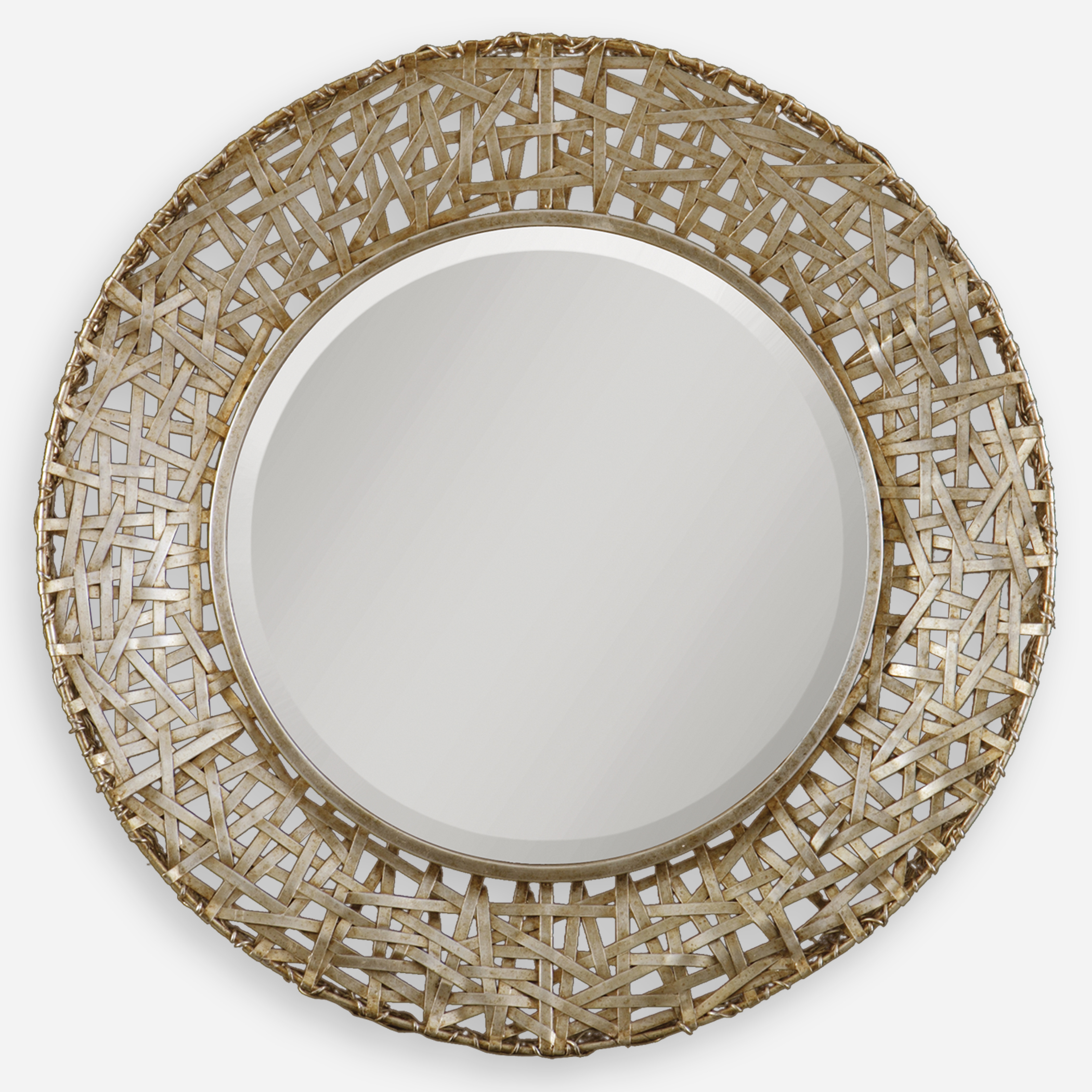 Alita Champagne Woven Metal Mirror - Uttermost