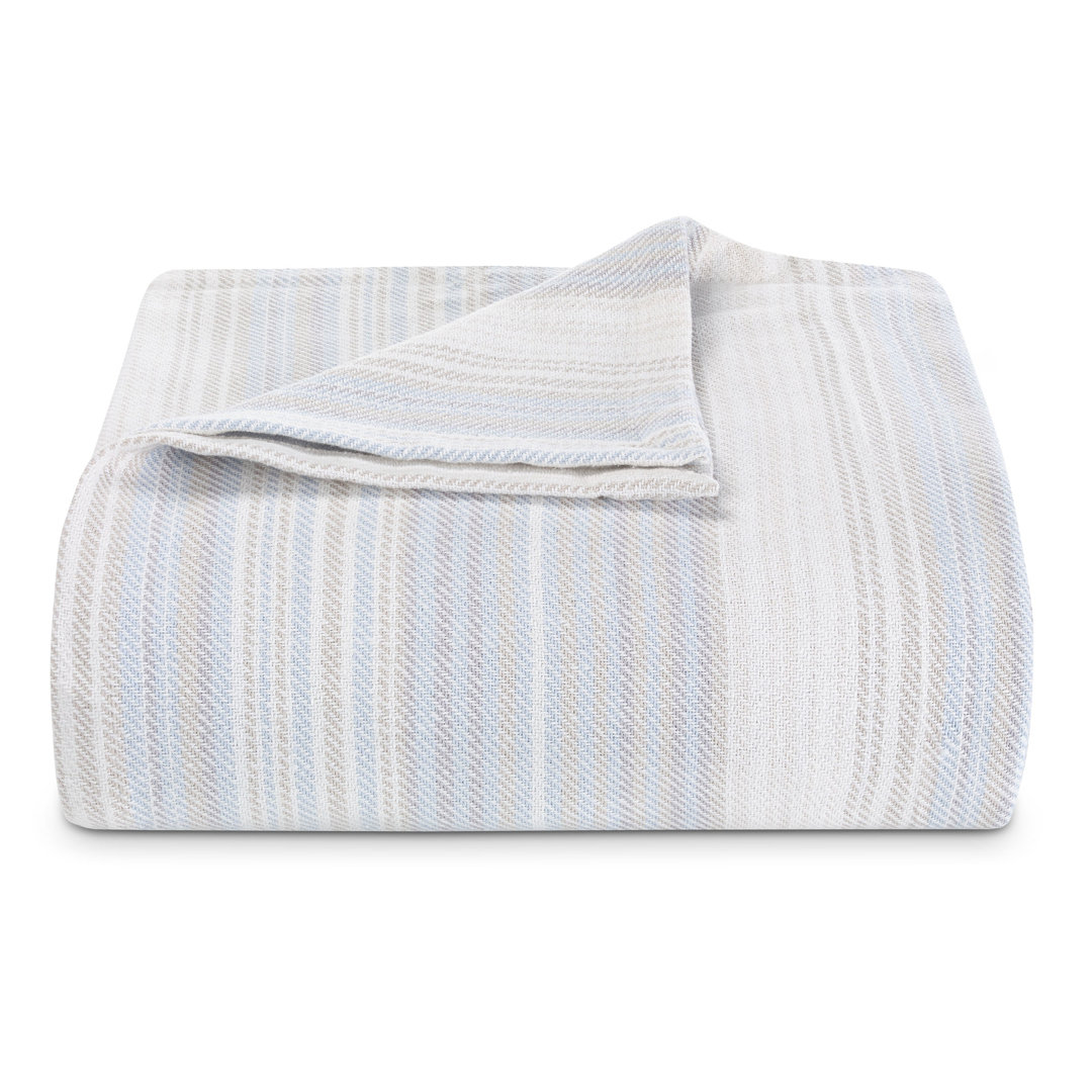 "Tommy Bahama Home Sandy Shore Stripe Cotton Blanket" - Perigold