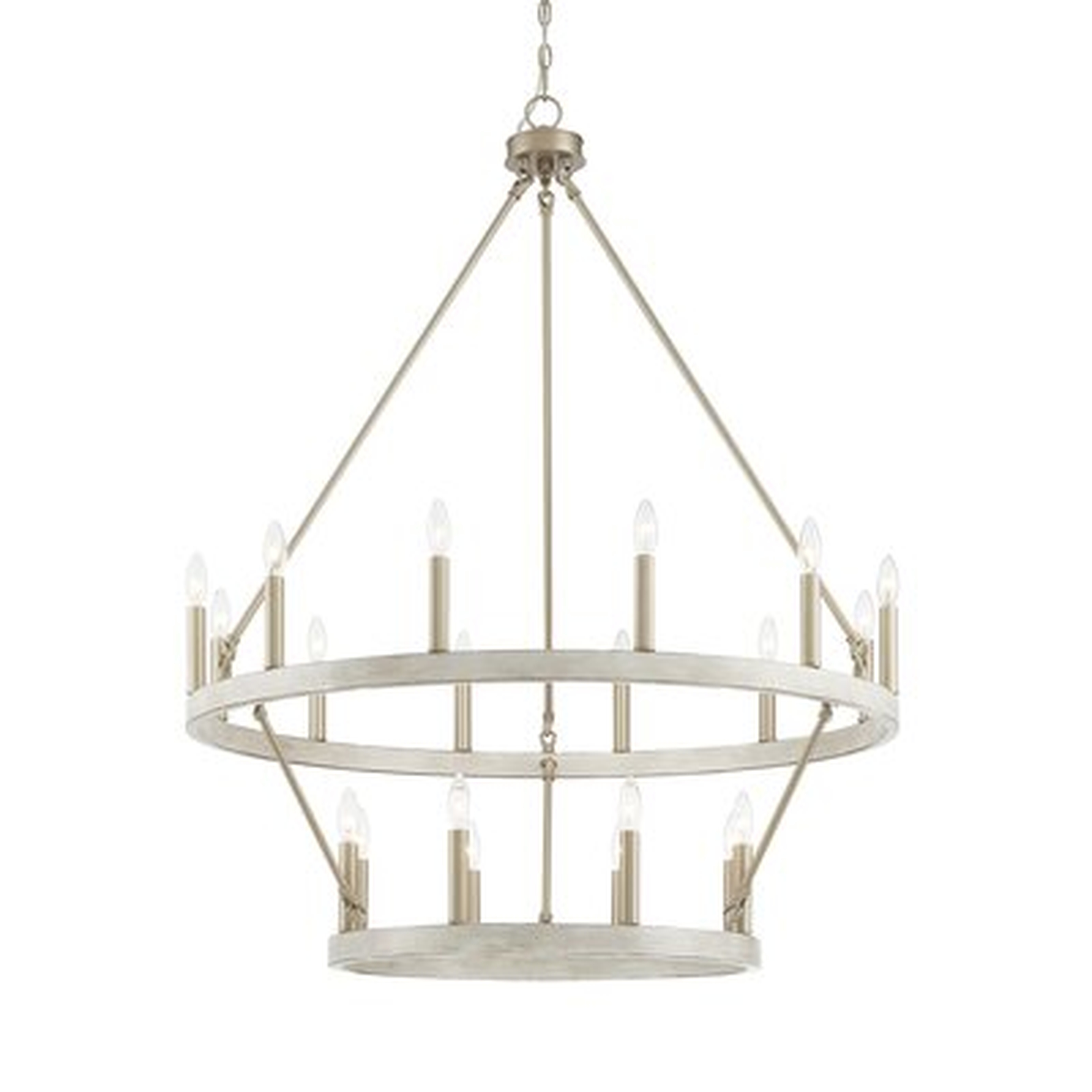 Claghorn 20 - Light Candle Style Wagon Wheel Chandelier with Wood Accents - Wayfair