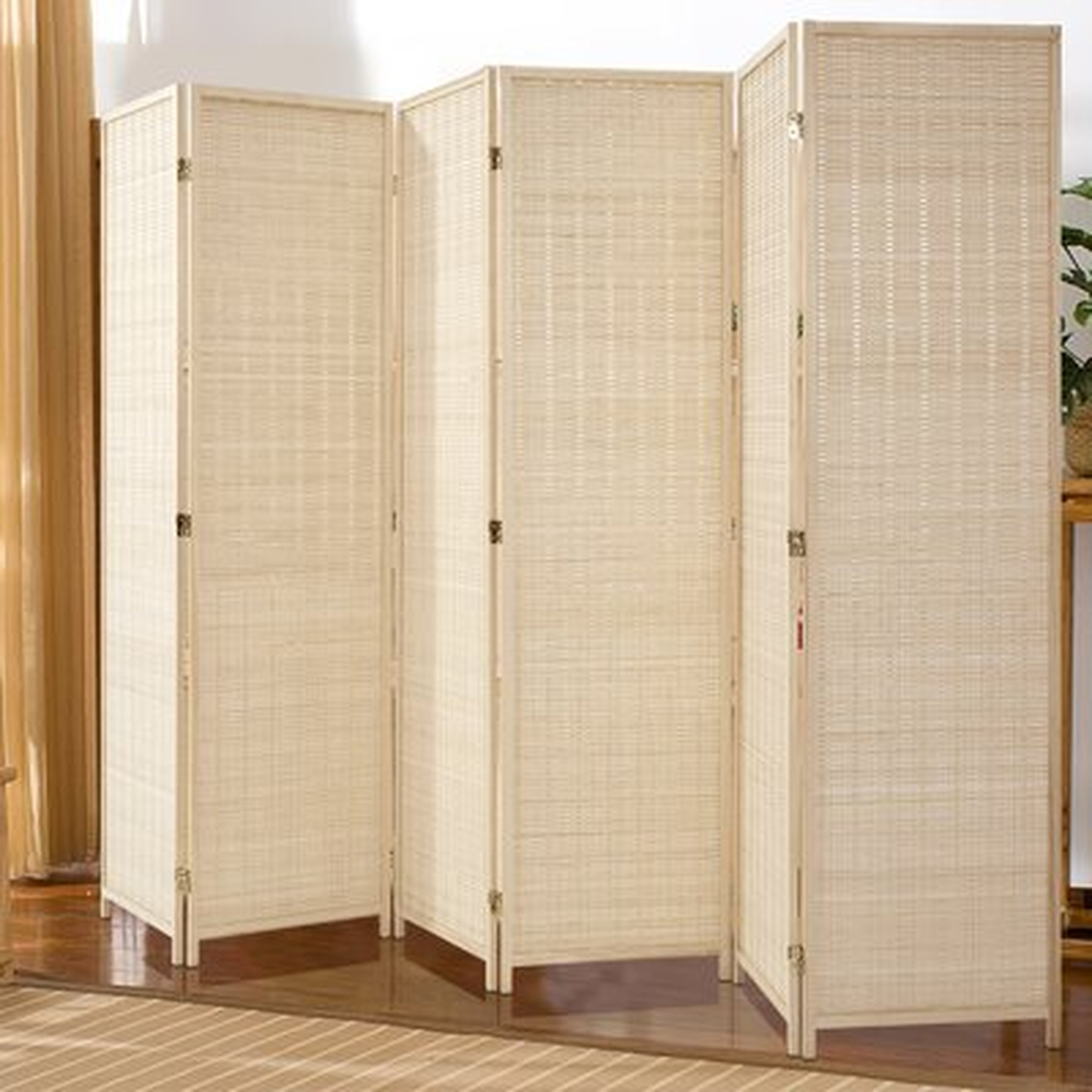 71 H Bamboo Folding Room Divider" - Wayfair