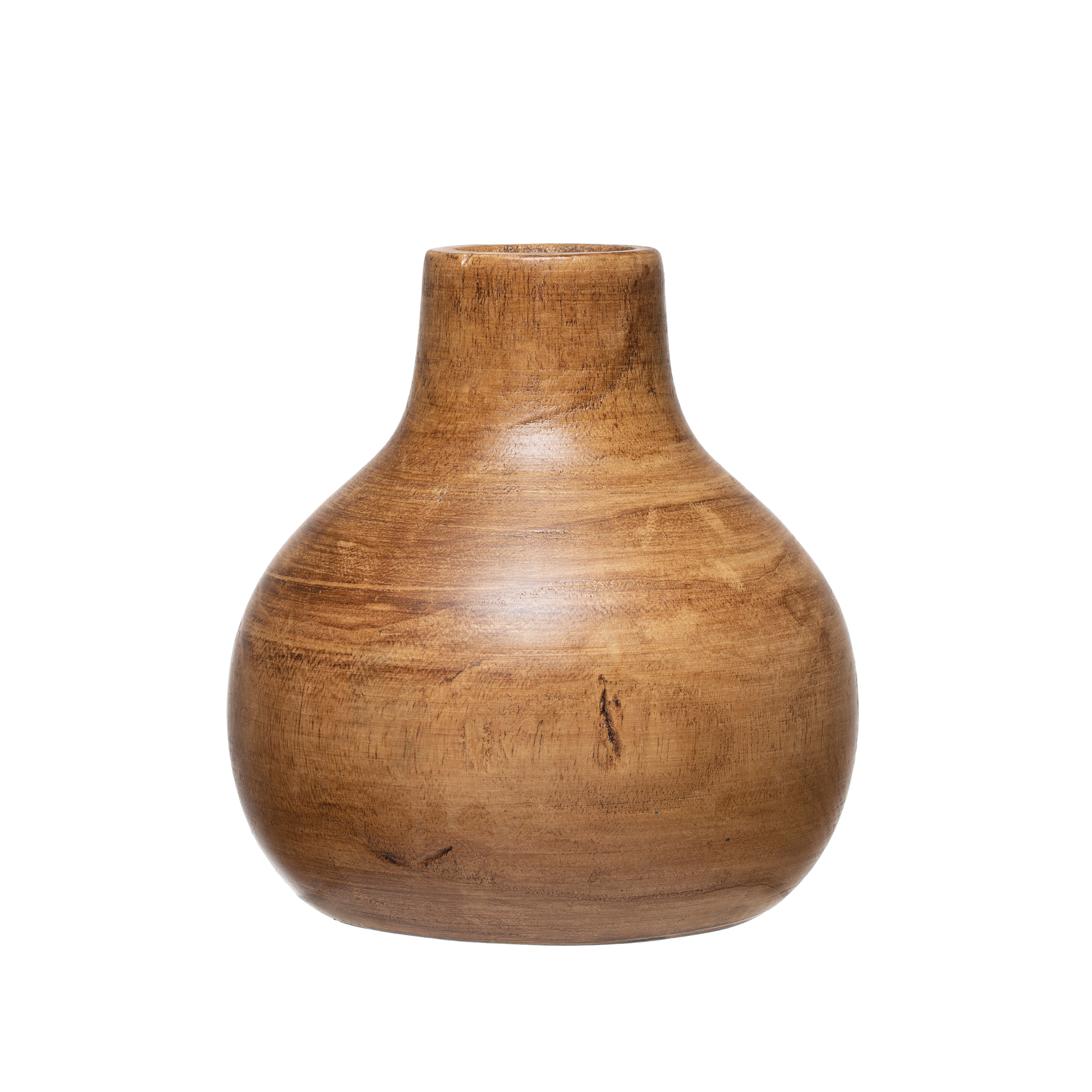 Paulownia Wood Vase, Brown - Creative Co-Op