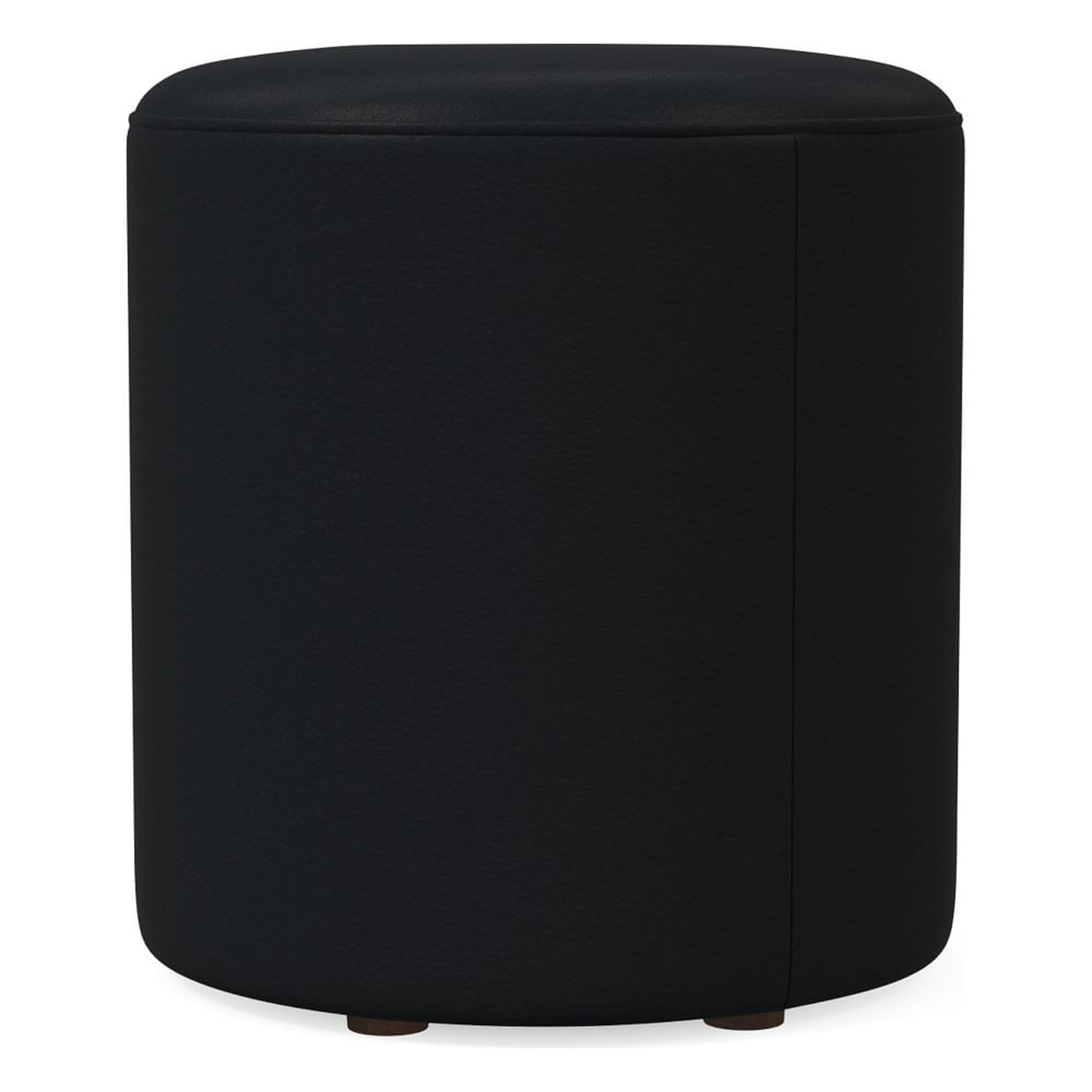 Isla Small Ottoman, Poly, Sierra Leather, Licorice, Concealed Supports - West Elm