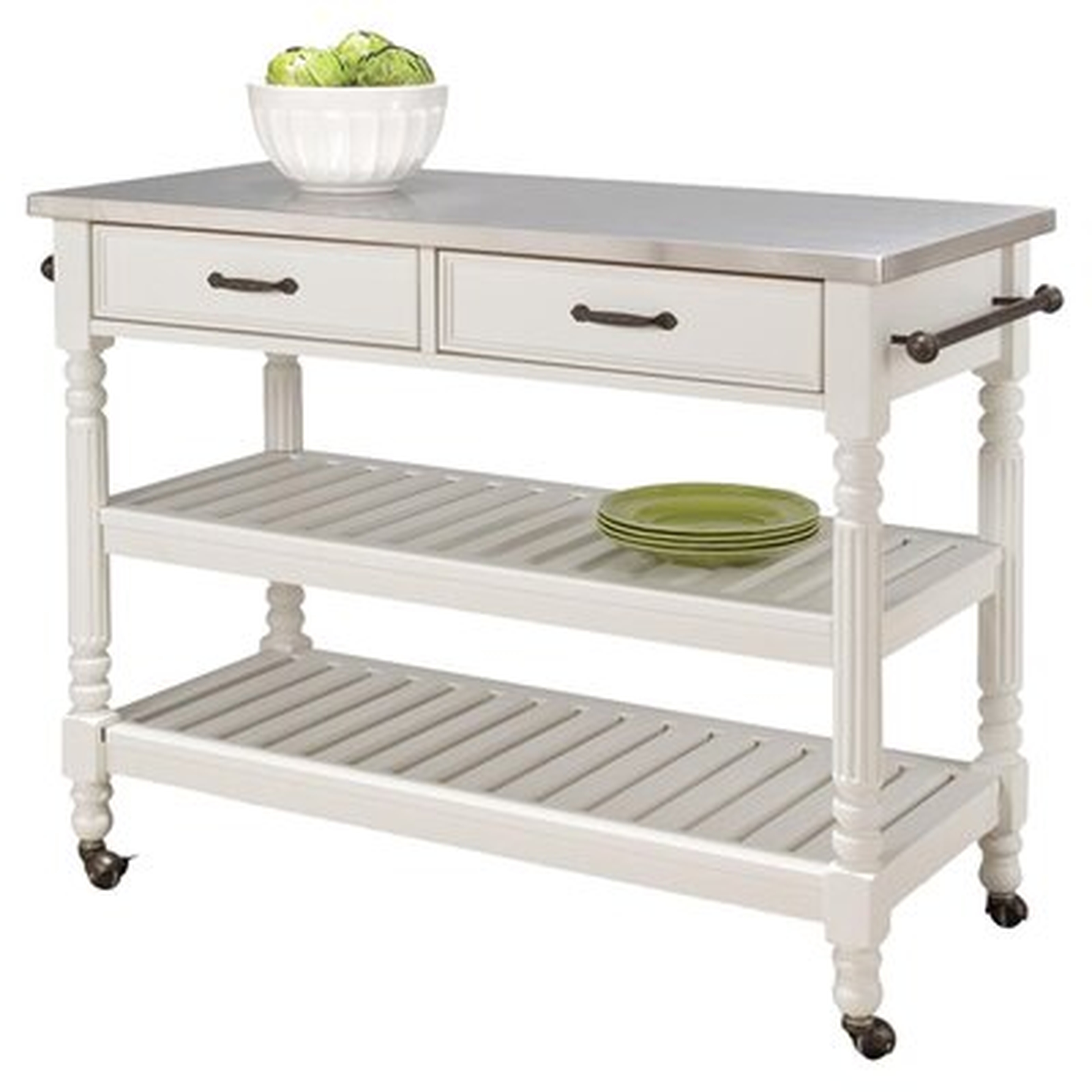 Dobbs Kitchen Cart Stainless Steel Top - Birch Lane