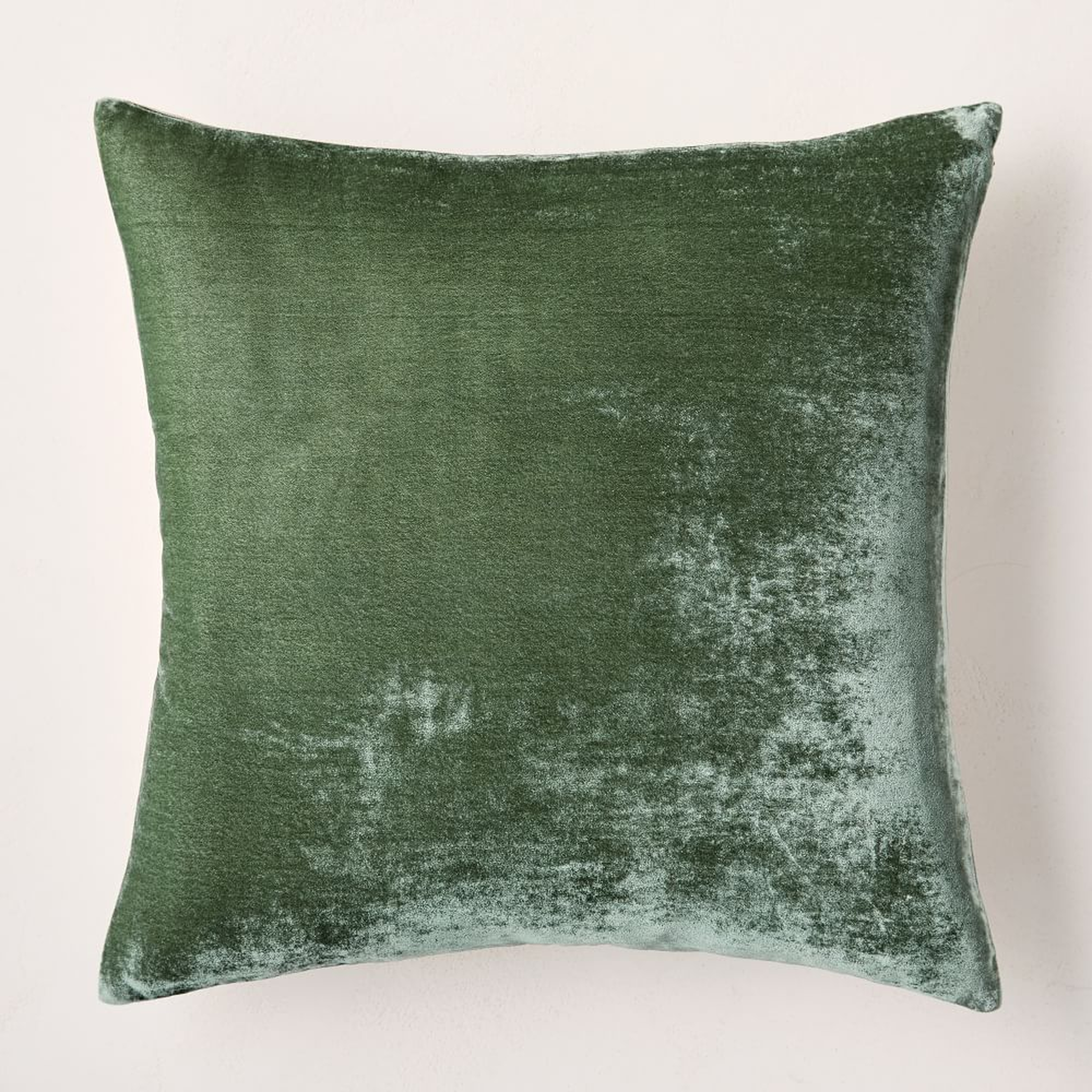 Lush Velvet Pillow Cover, 20"x20", Eucalyptus - West Elm