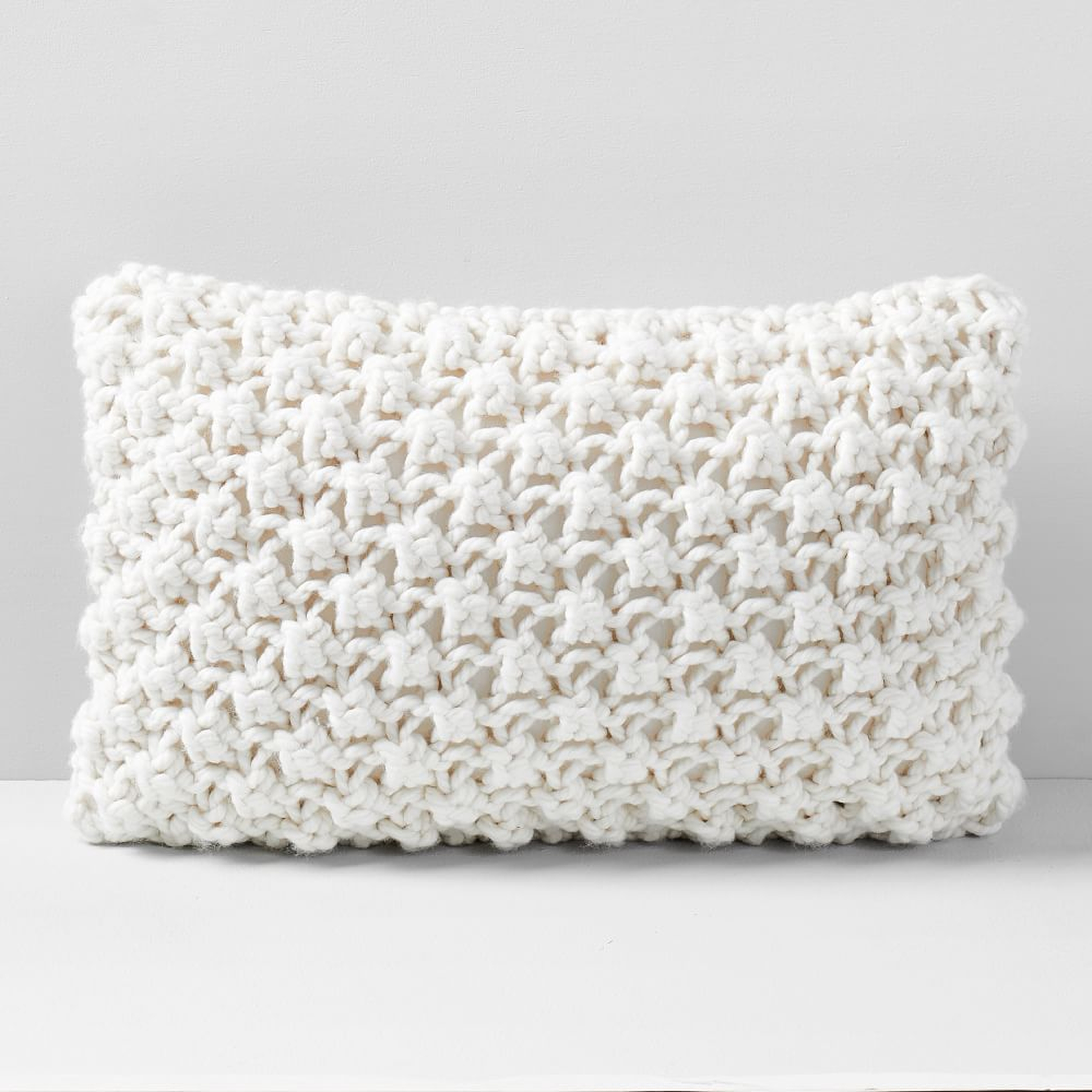 Bobble Knit Pillow Case, Natural, 12"x21" - West Elm