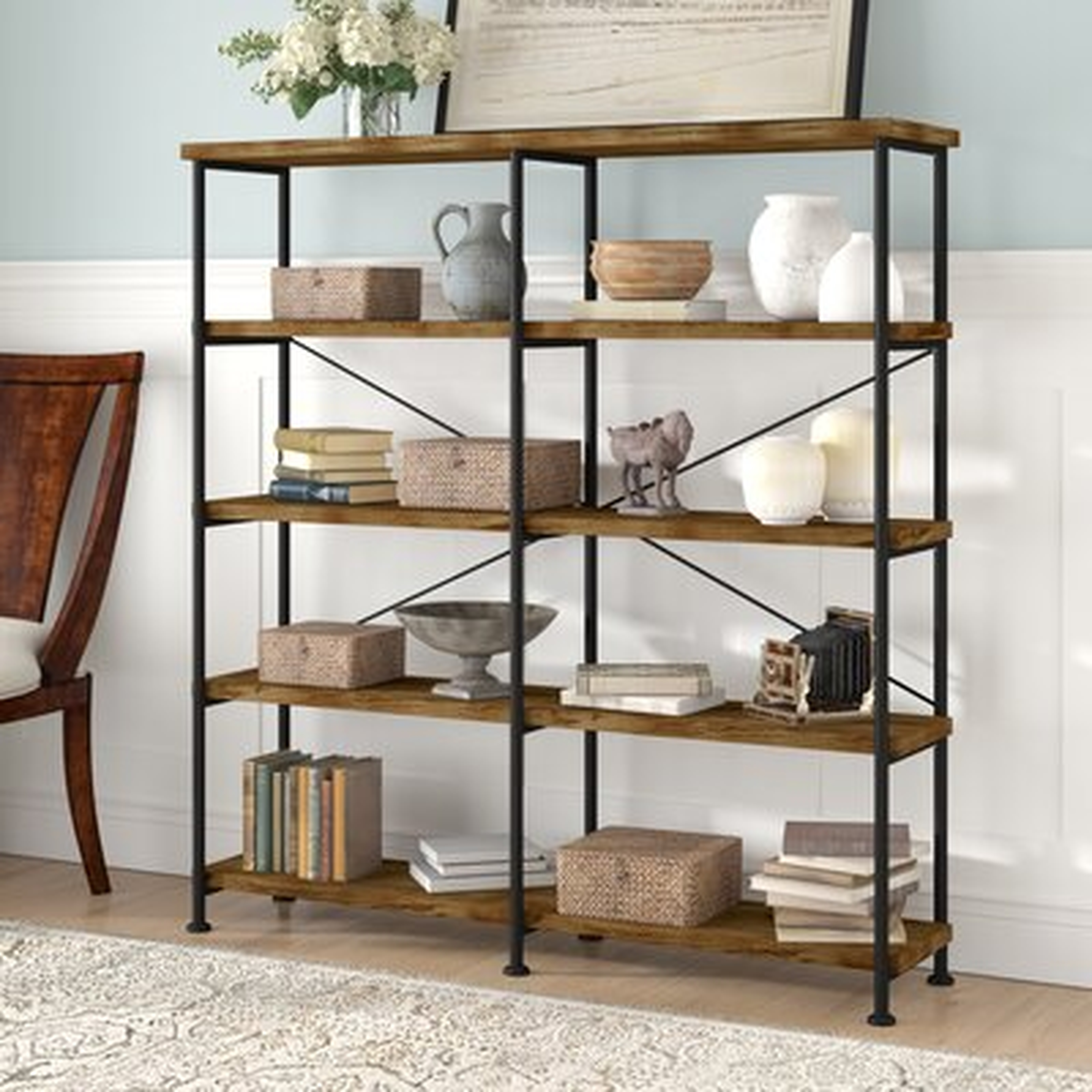Cifuentes 63" H x 60" W Metal Library Bookcase - Wayfair