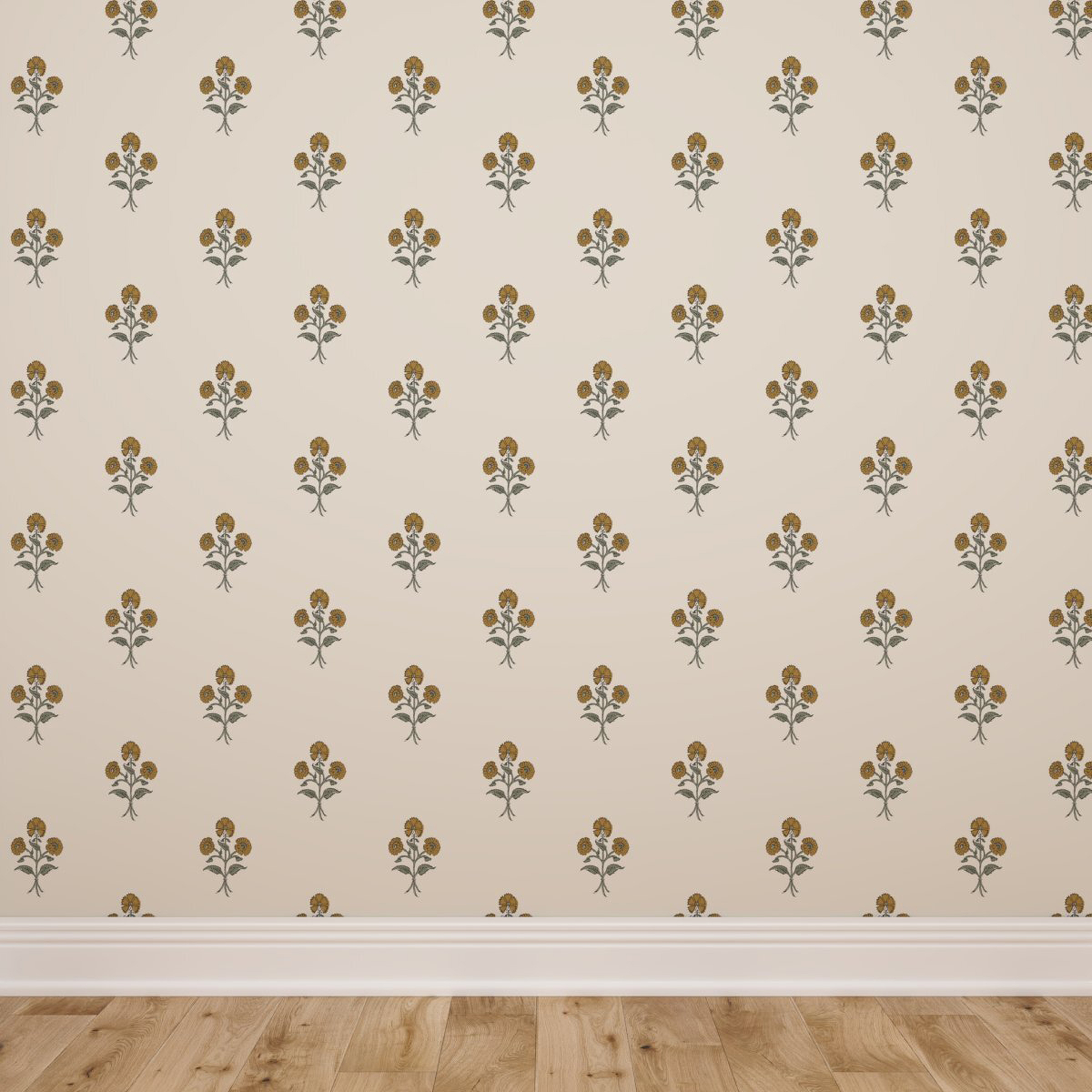 Peel and Stick Wallpaper Roll, Marigold Delphine - The Inside