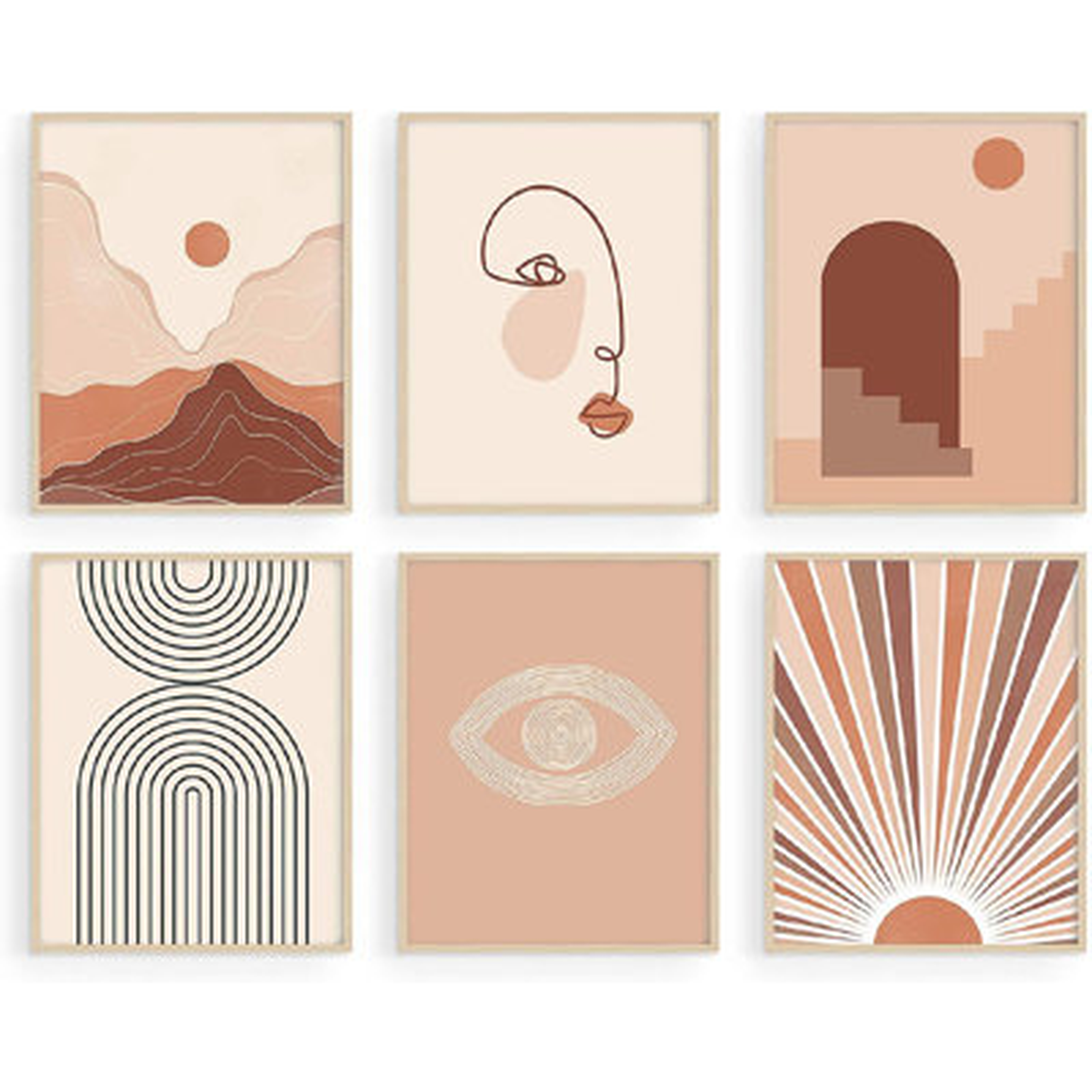 Boho Prints Neutral Wall Art - Boho Art Prints Mid Century Modern Wall Art | Boho Prints Wall Art Boho Home Decor Boho Print For Wall Boho Wall Decor - Wayfair