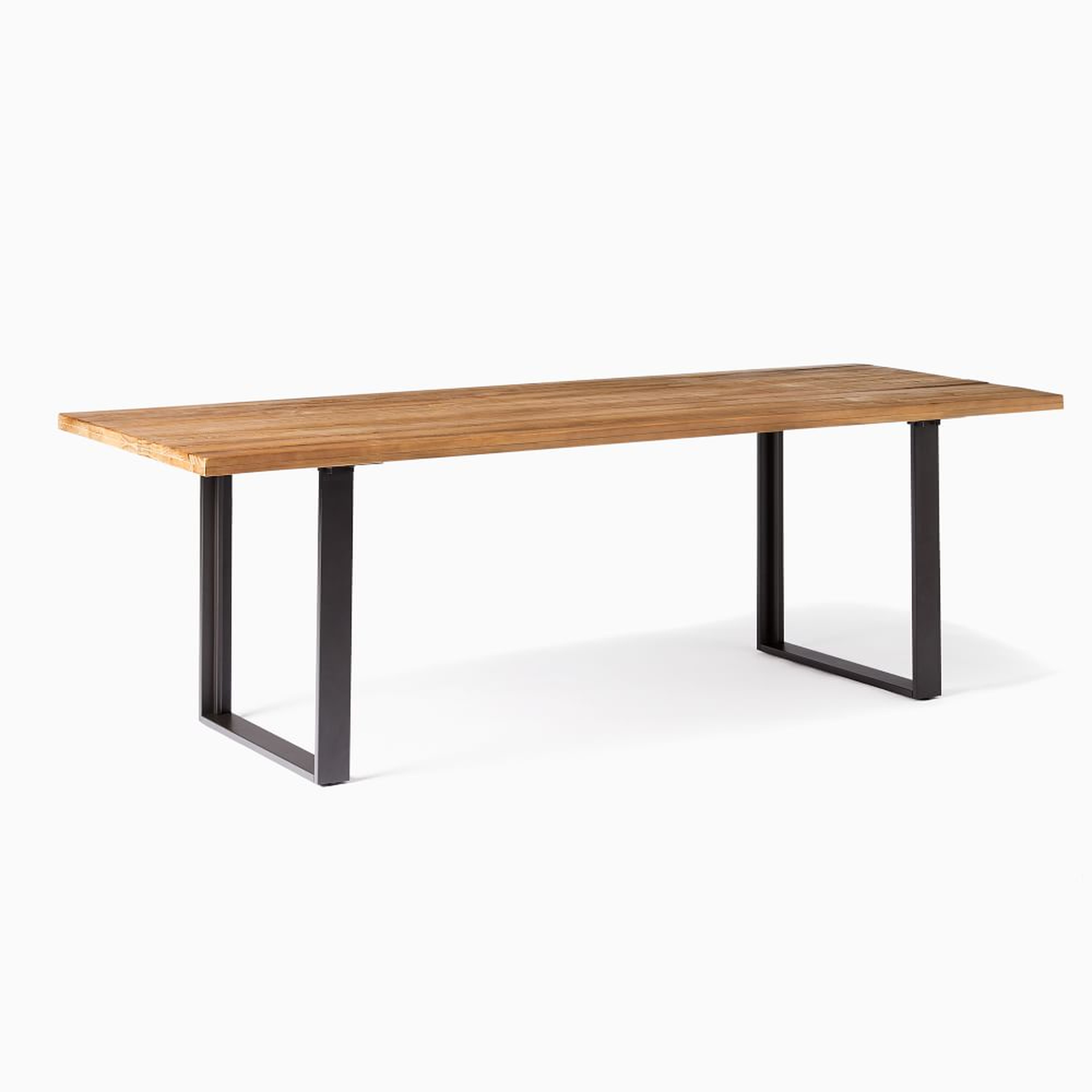 Tompkins Industrial 94" Dining Table, Natural, Dark Bronze - West Elm