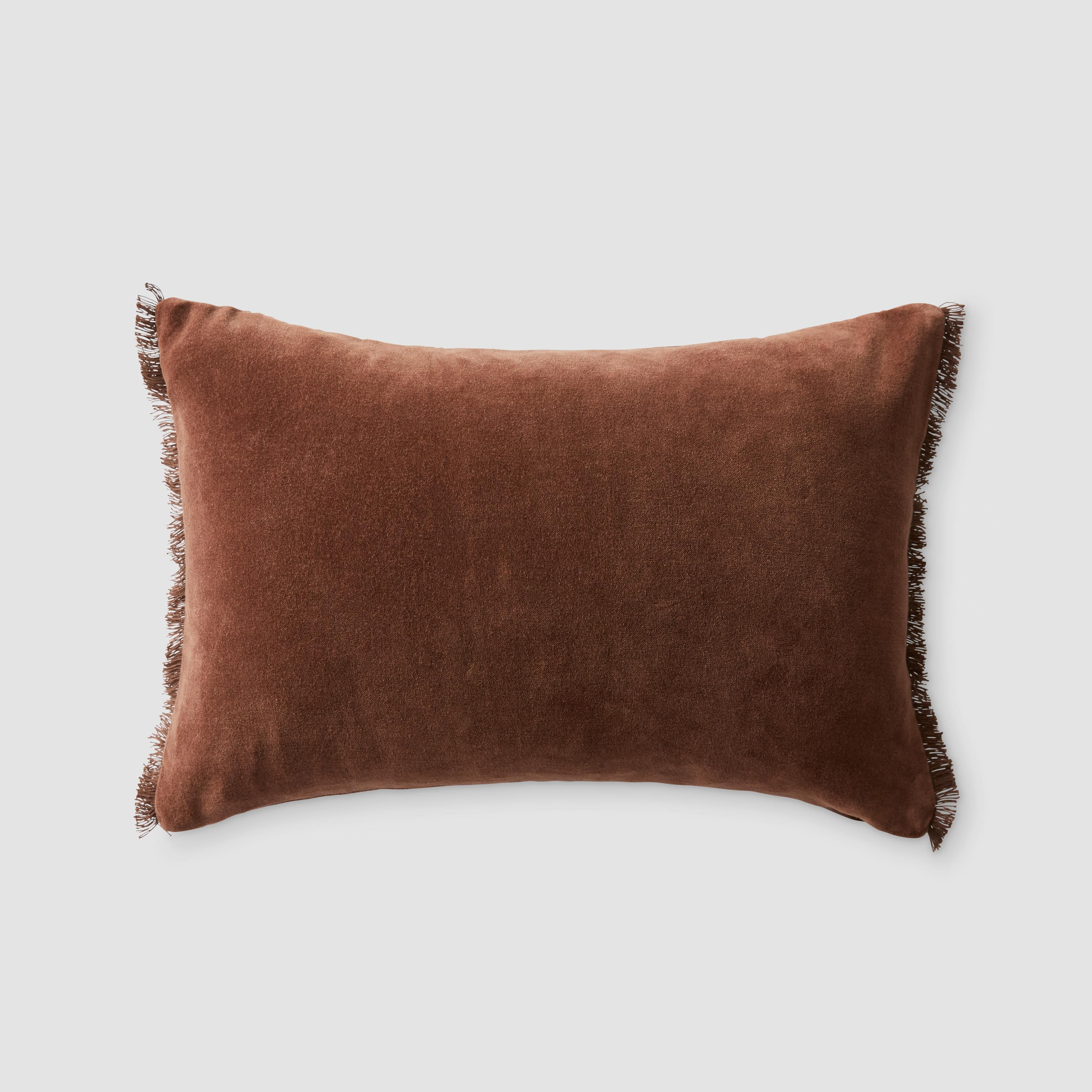 The Citizenry Naveta Velvet | Small Lumbar Pillow | 12" x 20" | Blue - The Citizenry