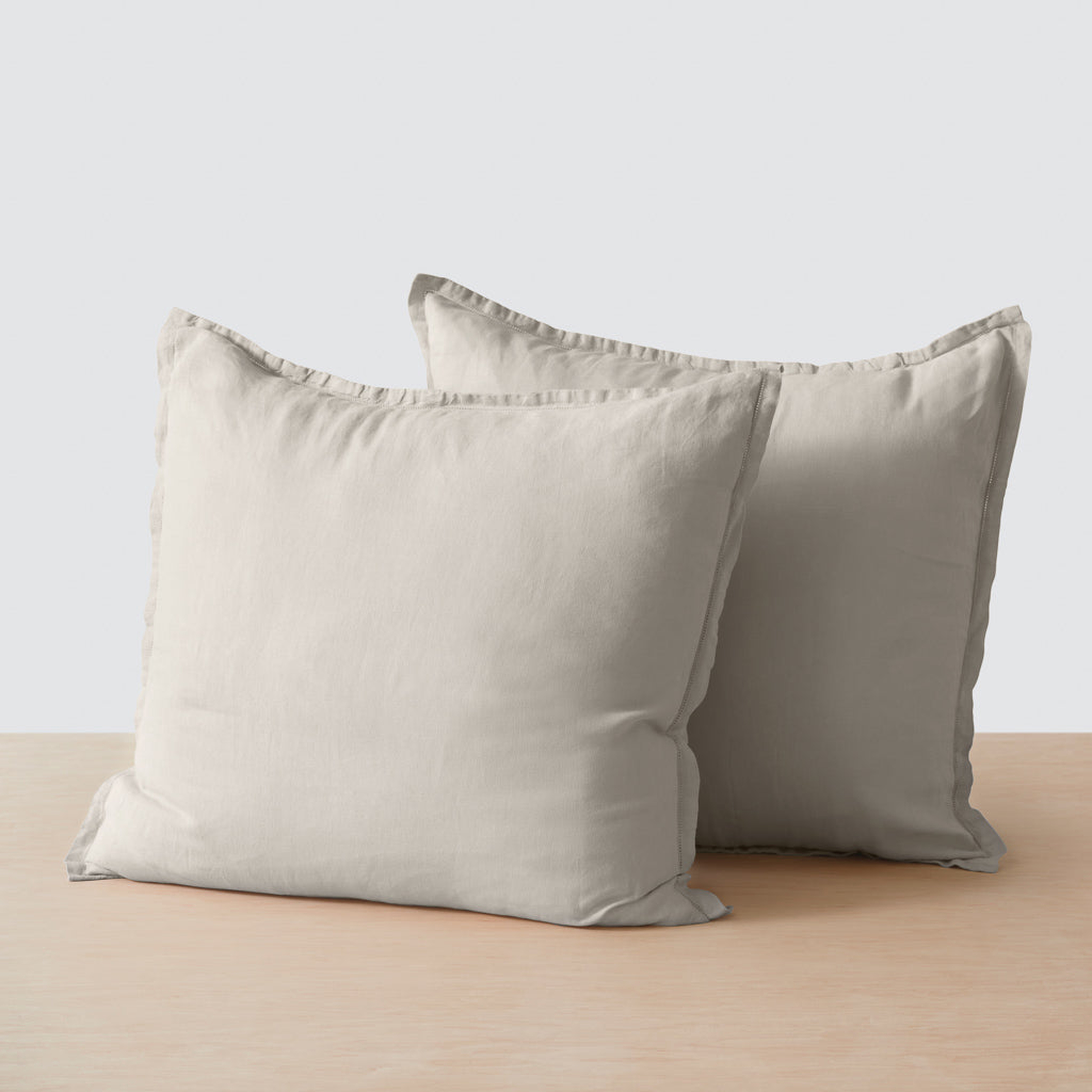 The Citizenry Stonewashed Linen Euro Shams Set of 2 | Solid Sand - The Citizenry