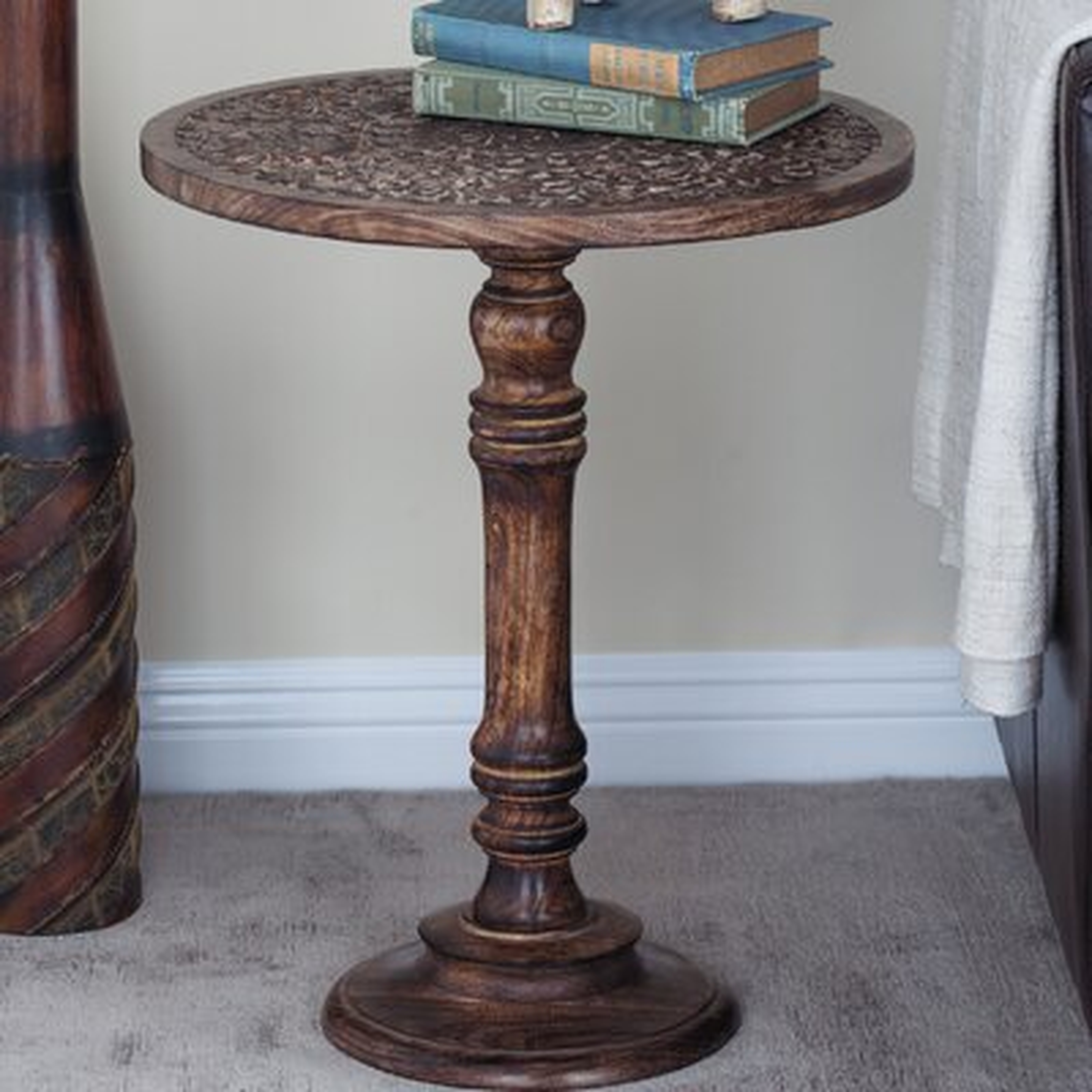 Solid Wood Pedestal End Table - Wayfair
