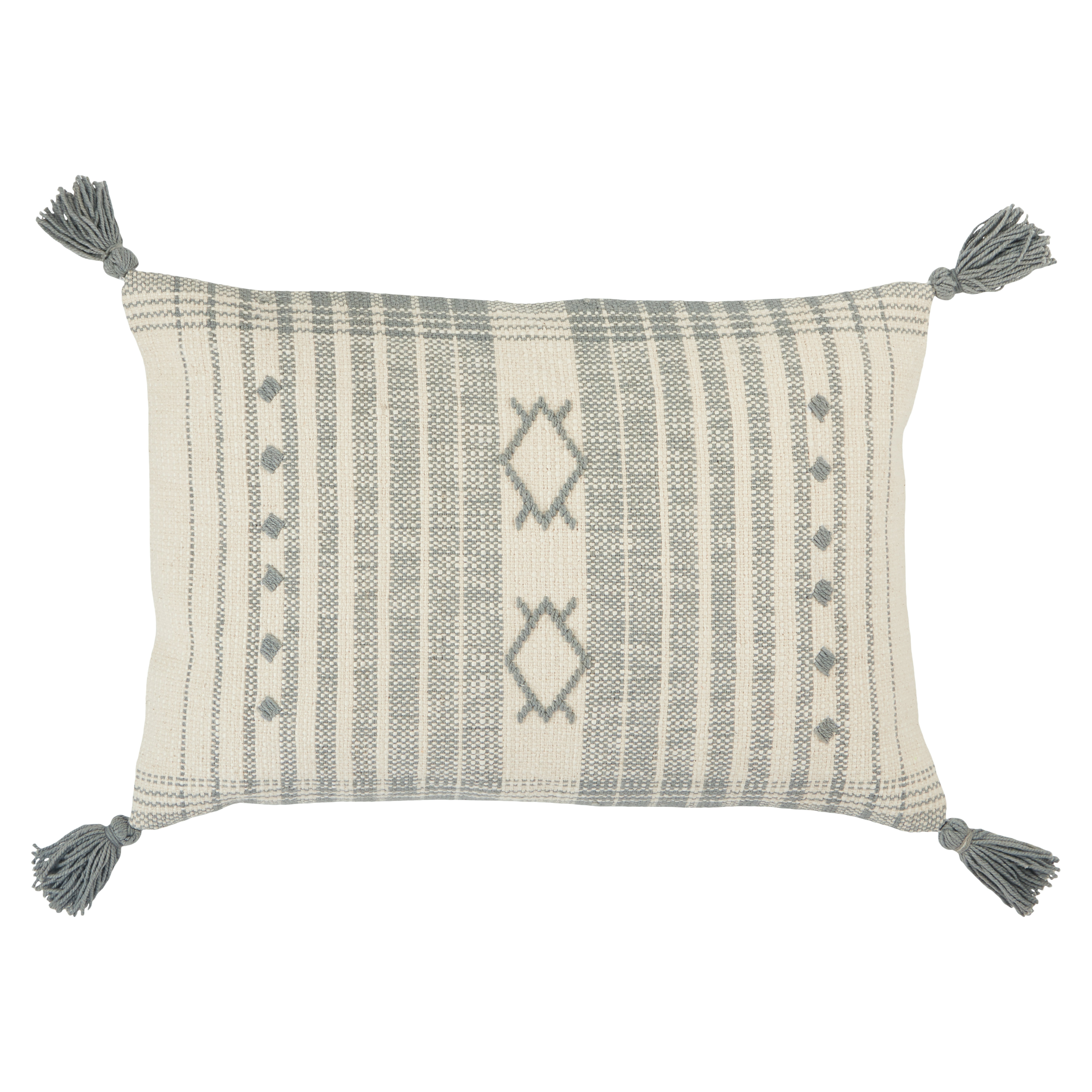 Razili Lumbar Pillow, Slate, 24" x 16" - Collective Weavers