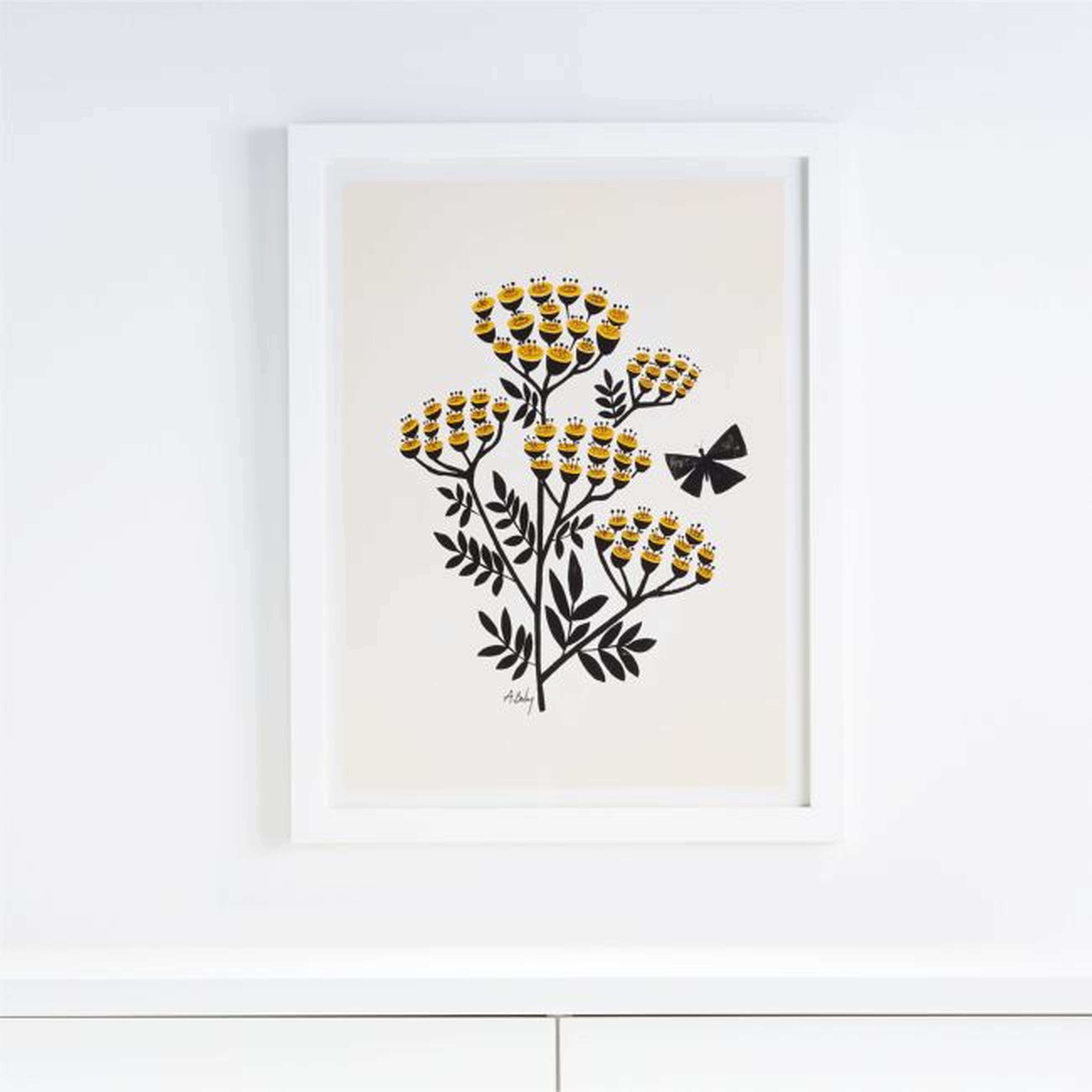 Buds and Butterflies Framed Wall Art - Crate and Barrel