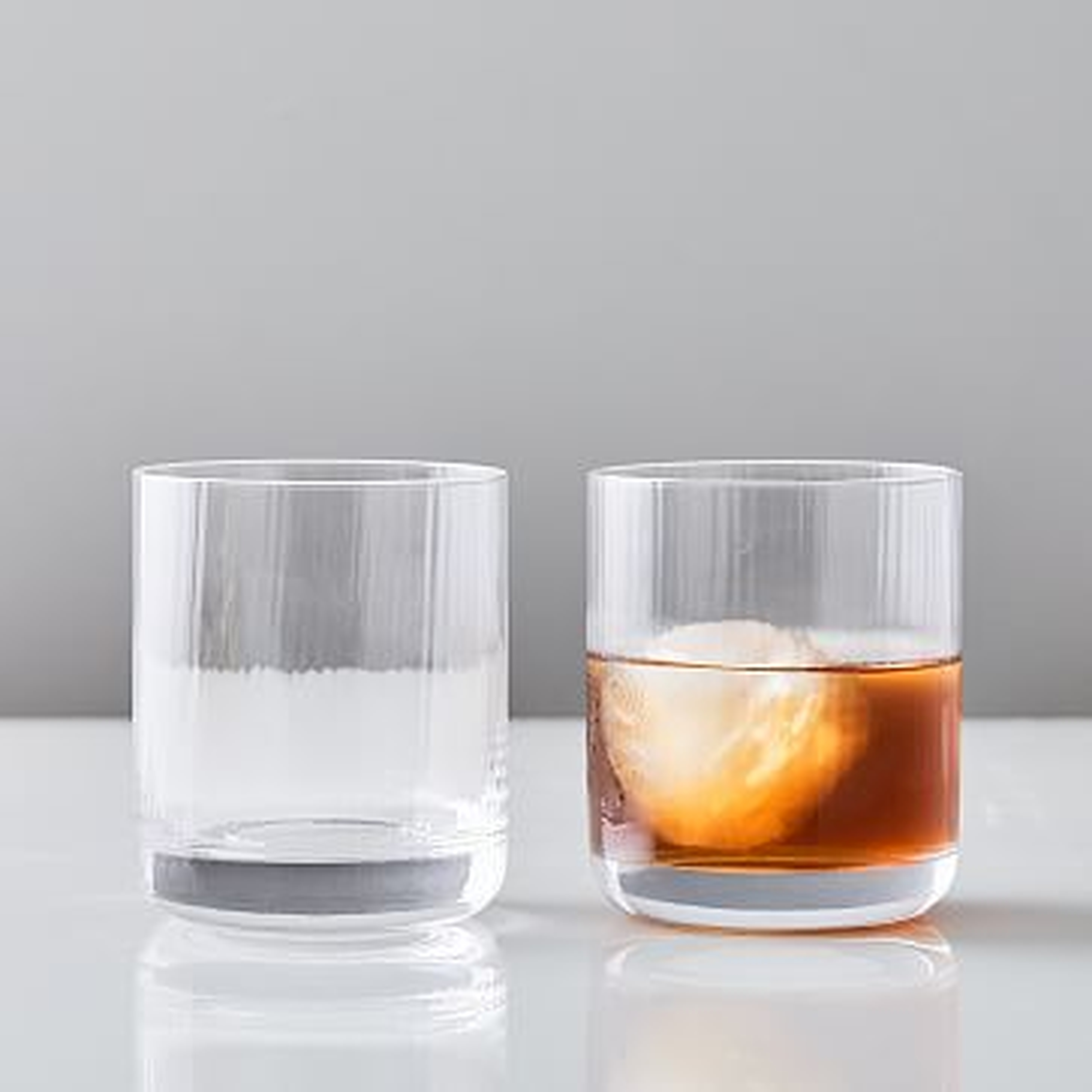 Esme Fluted Glassware, Double Old Fashioned, Set of 2 - West Elm