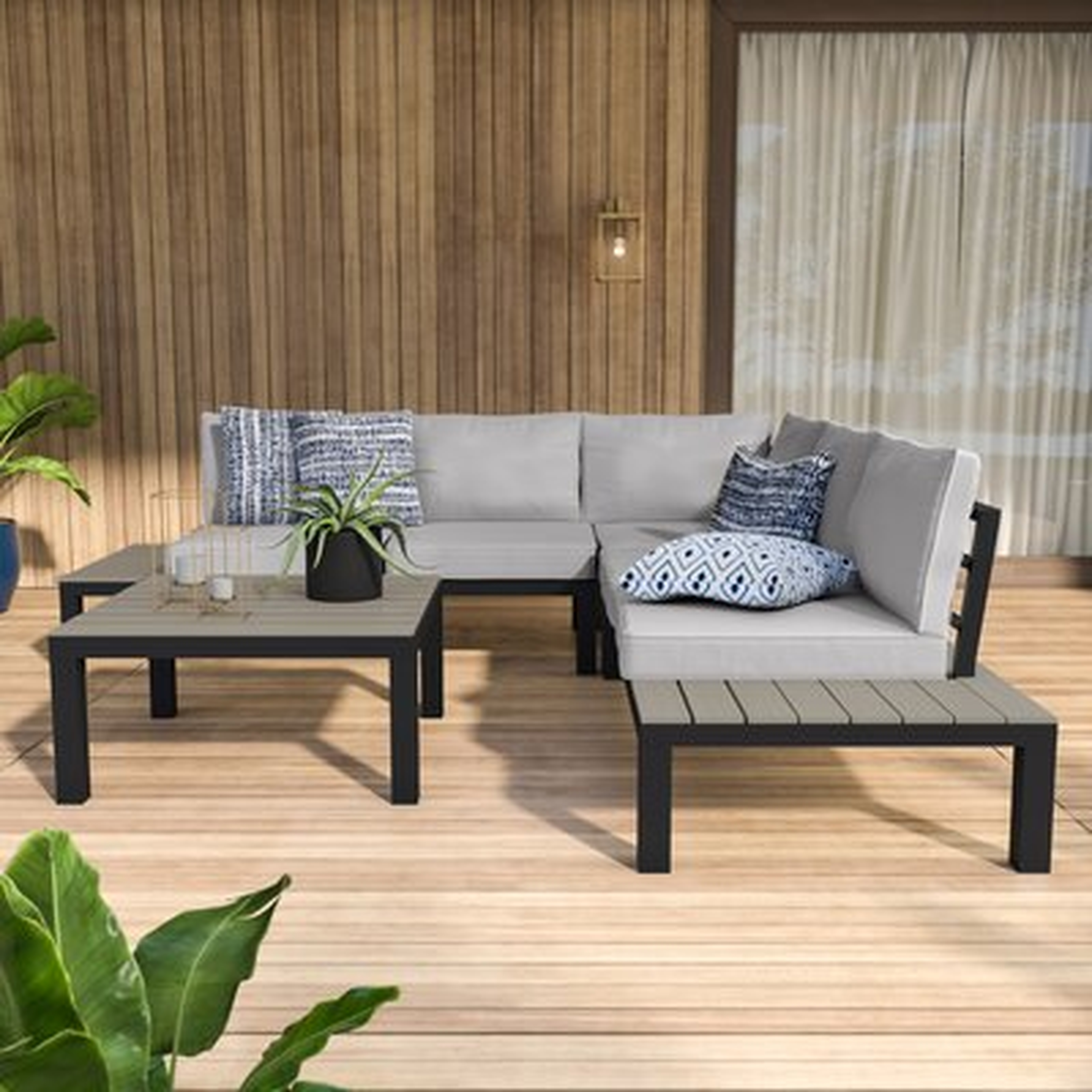 Claunch 4 Piece Sectional Seating Group with Cushions - Wayfair