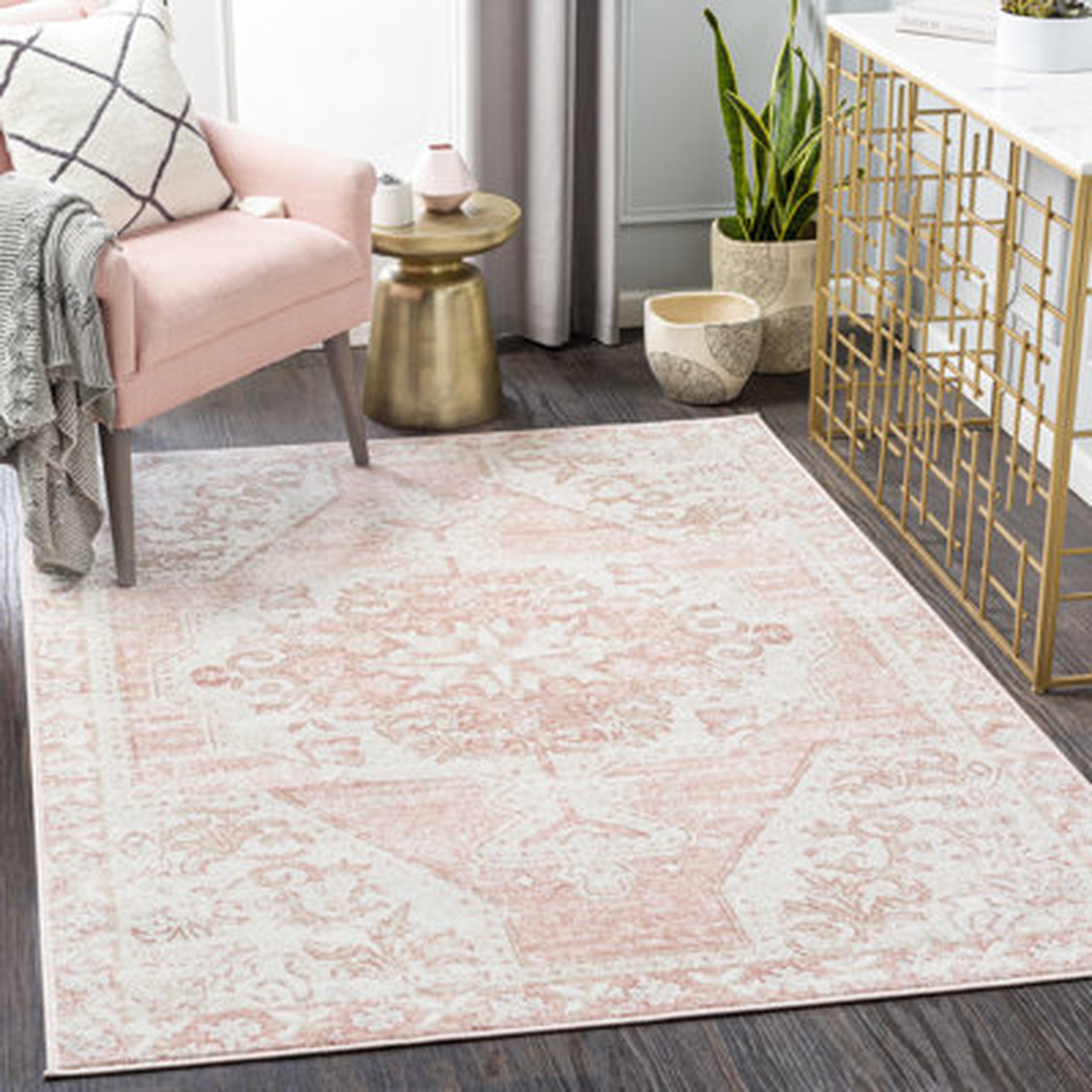 Cabell Oriental Pink/White Area Rug - Wayfair