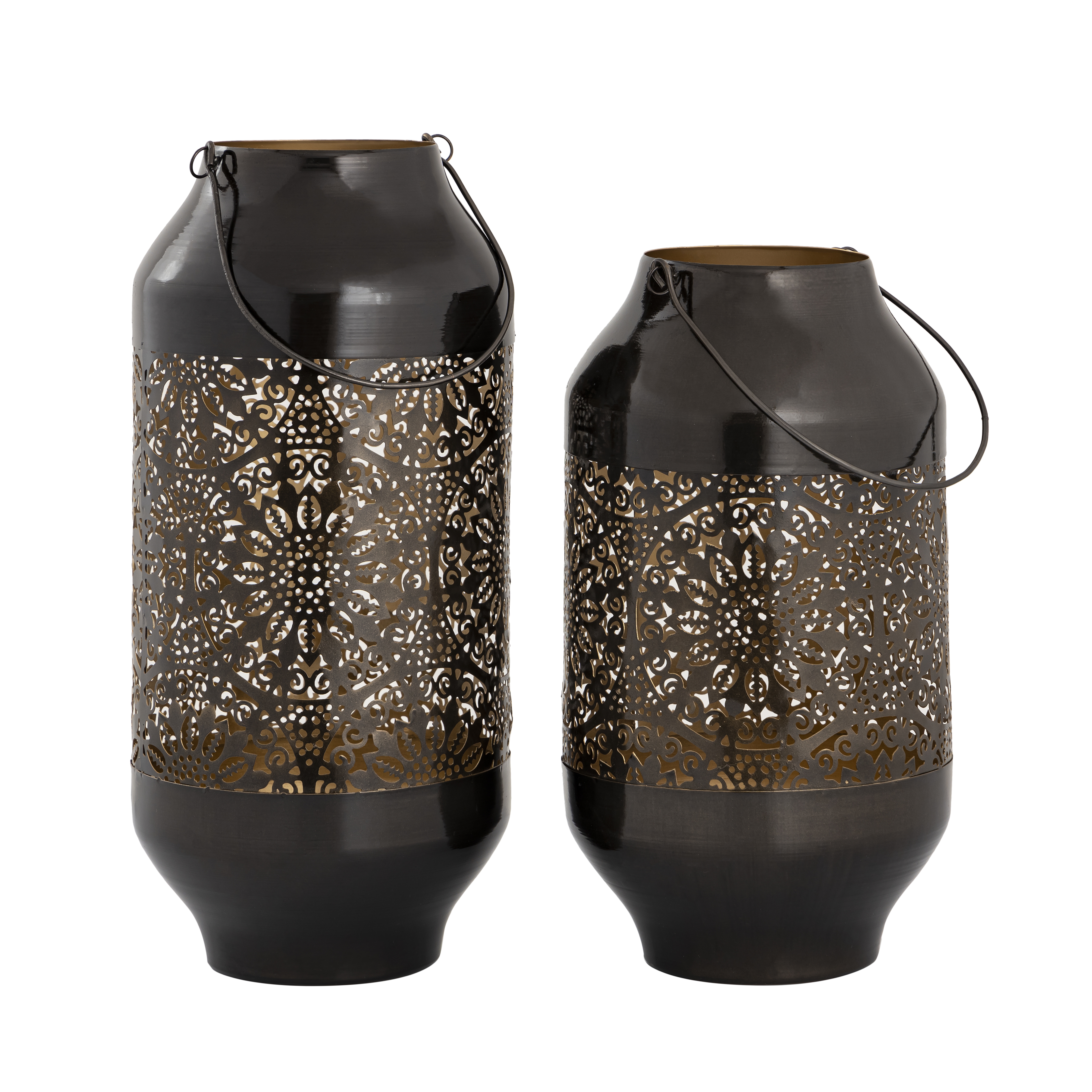 Culler Lantern - Set of 2 Gloss Black - Elk Home
