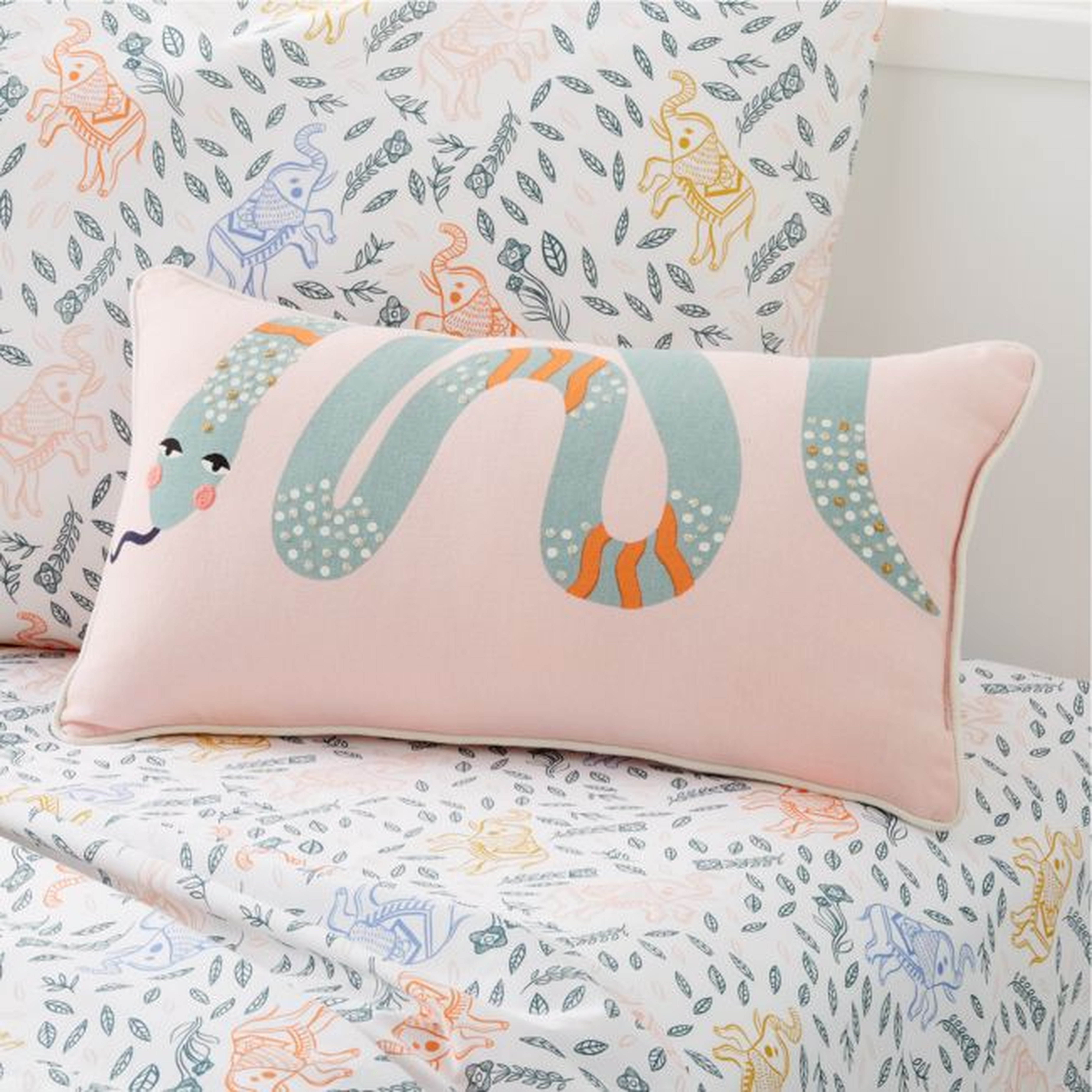 Pretty Snake Kids Throw Pillow - Crate & Kids