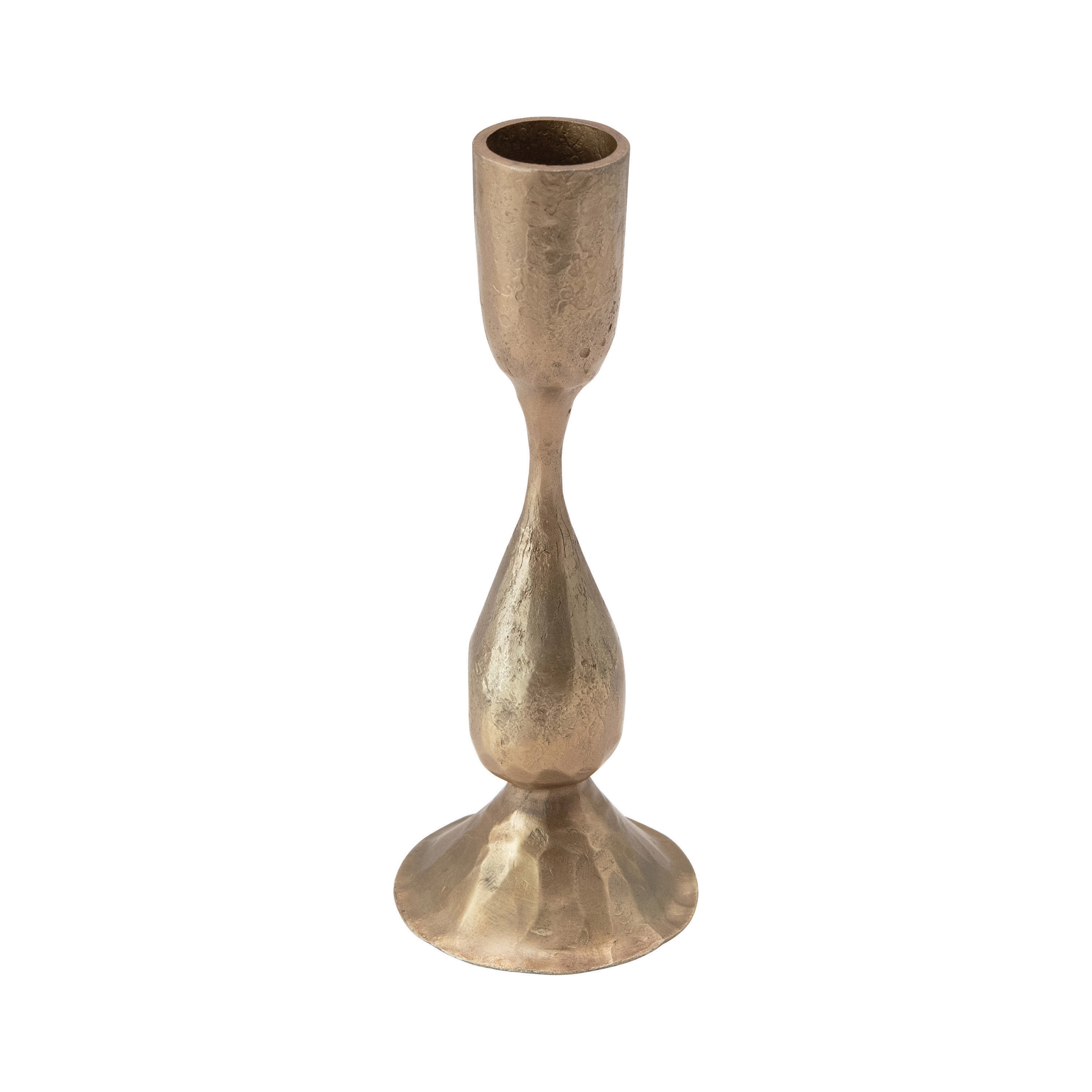 Hand-Forged Metal Taper Holder, Antique Brass Finish - Creative Co-Op