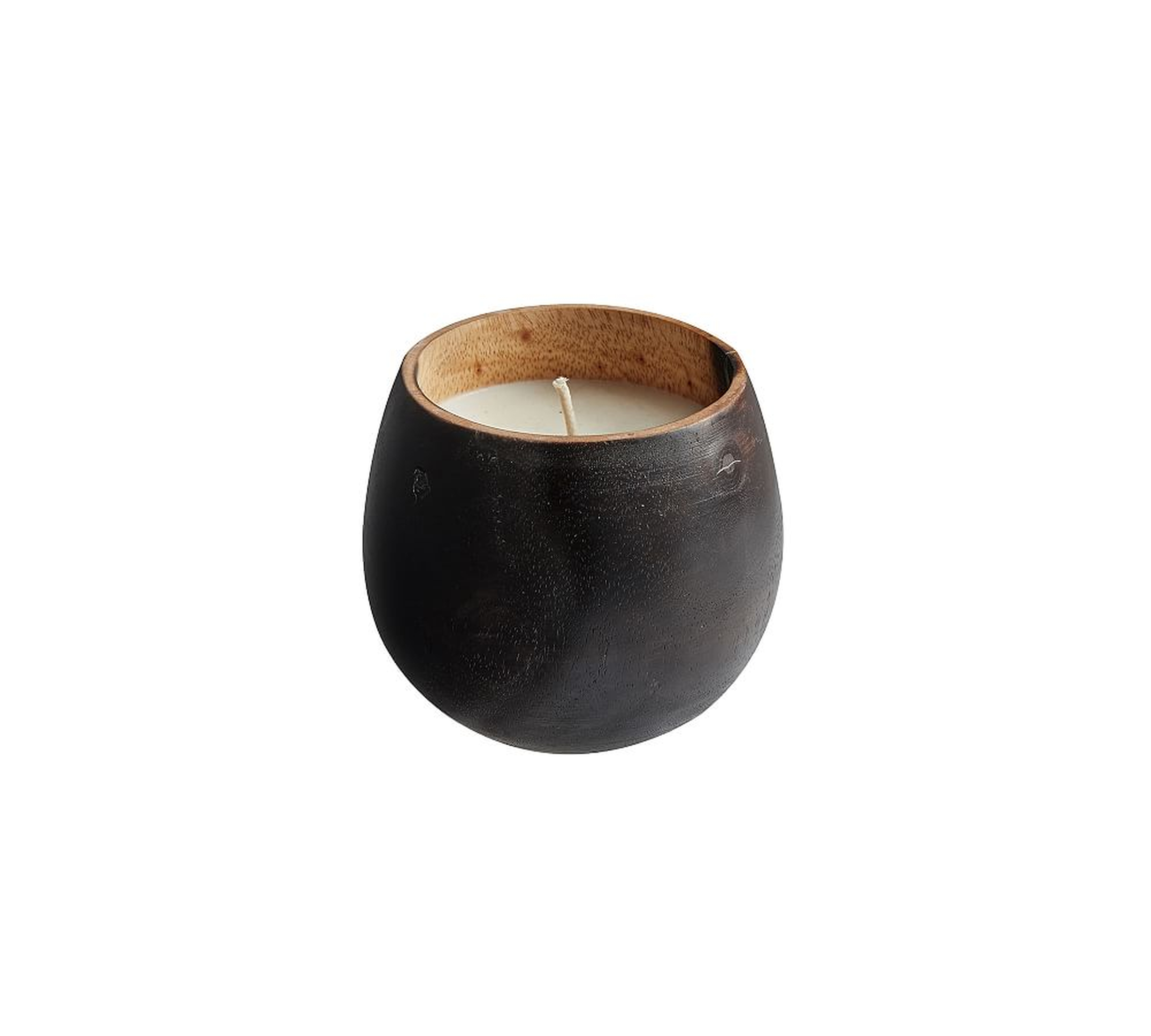 Modern Wood Scented Candles, Linen Cashmere, Black, Small - Pottery Barn