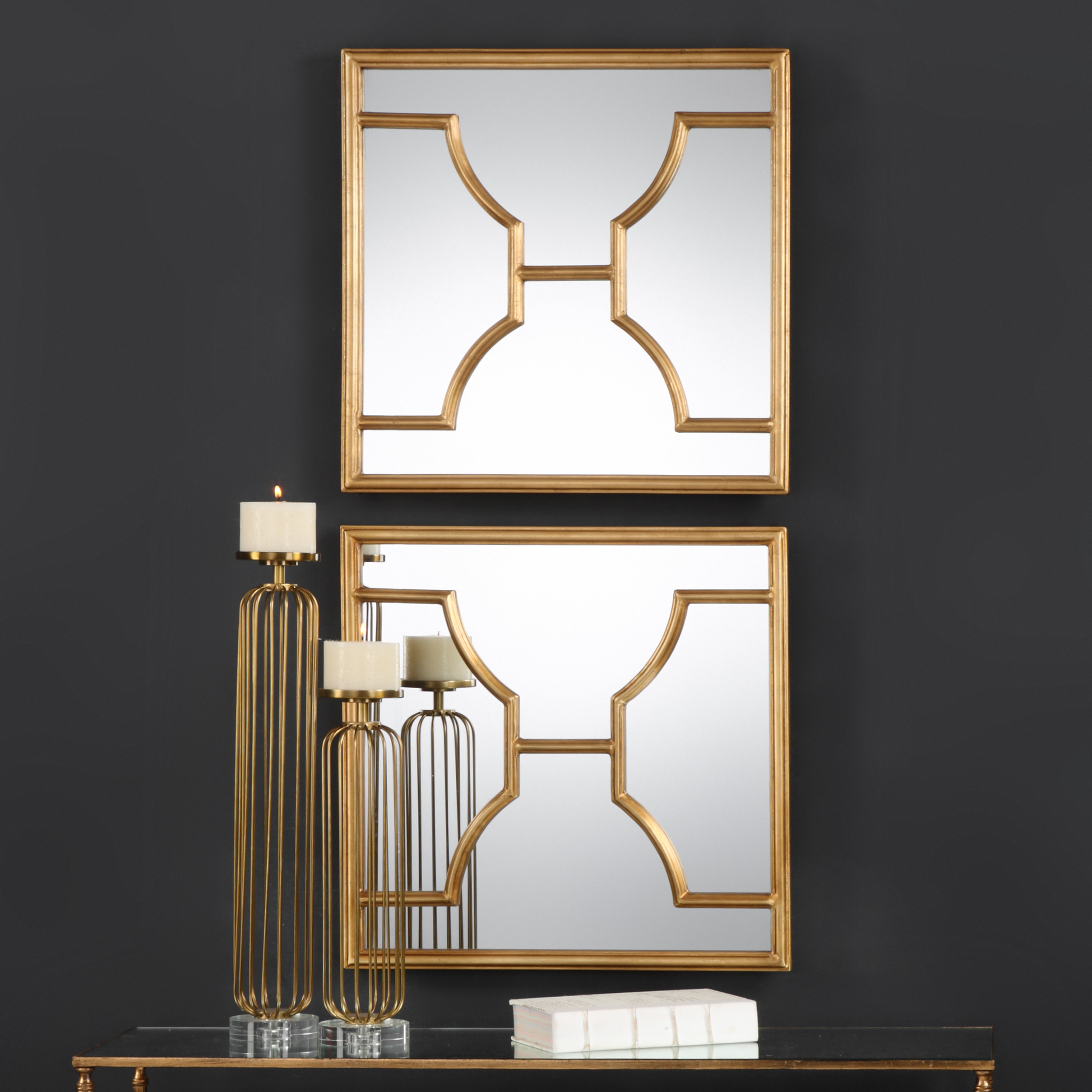 Misa Gold Square Mirrors S/2 - Hudsonhill Foundry