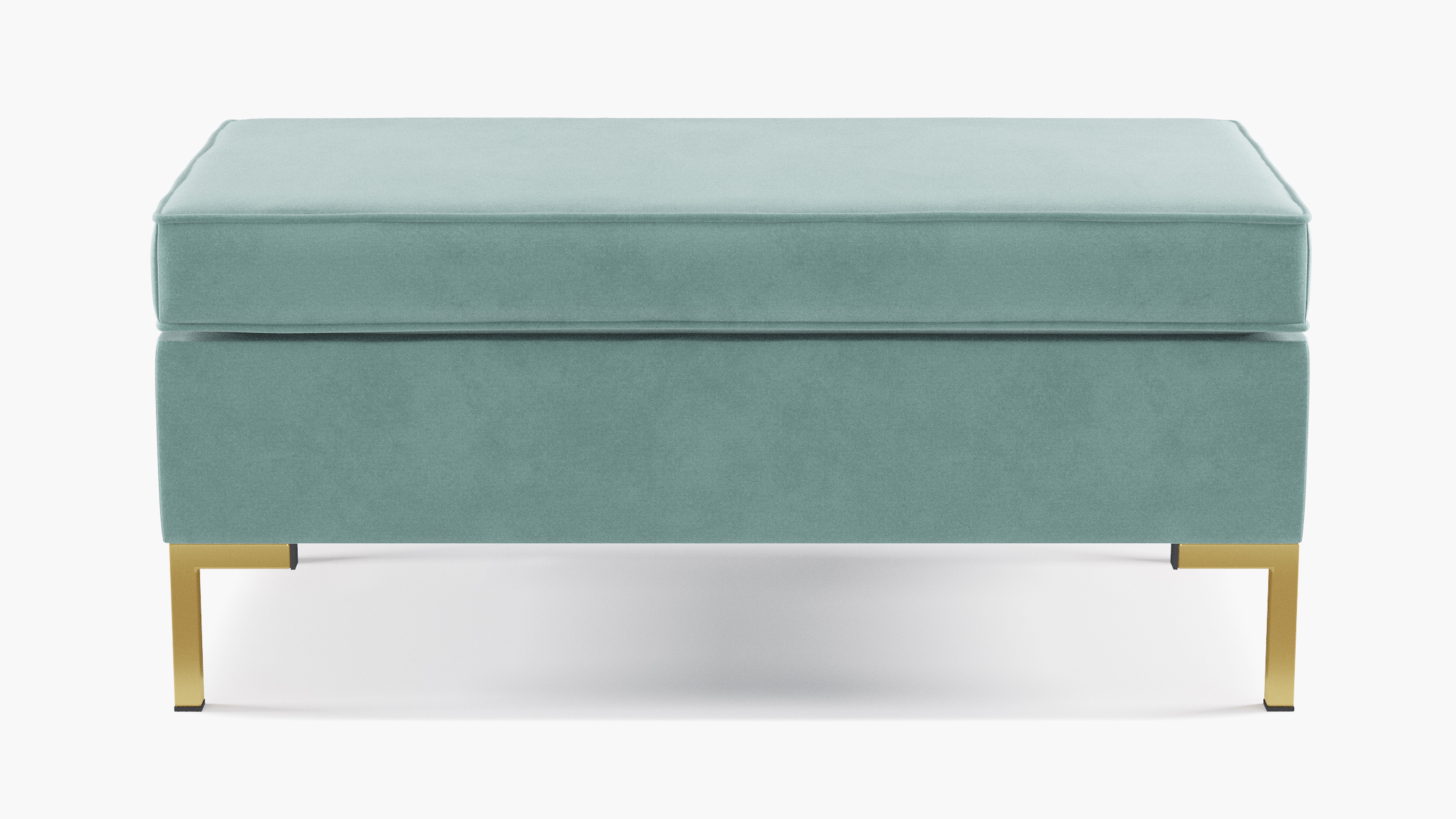Modern Bench, Aqua Classic Velvet, Brass - The Inside