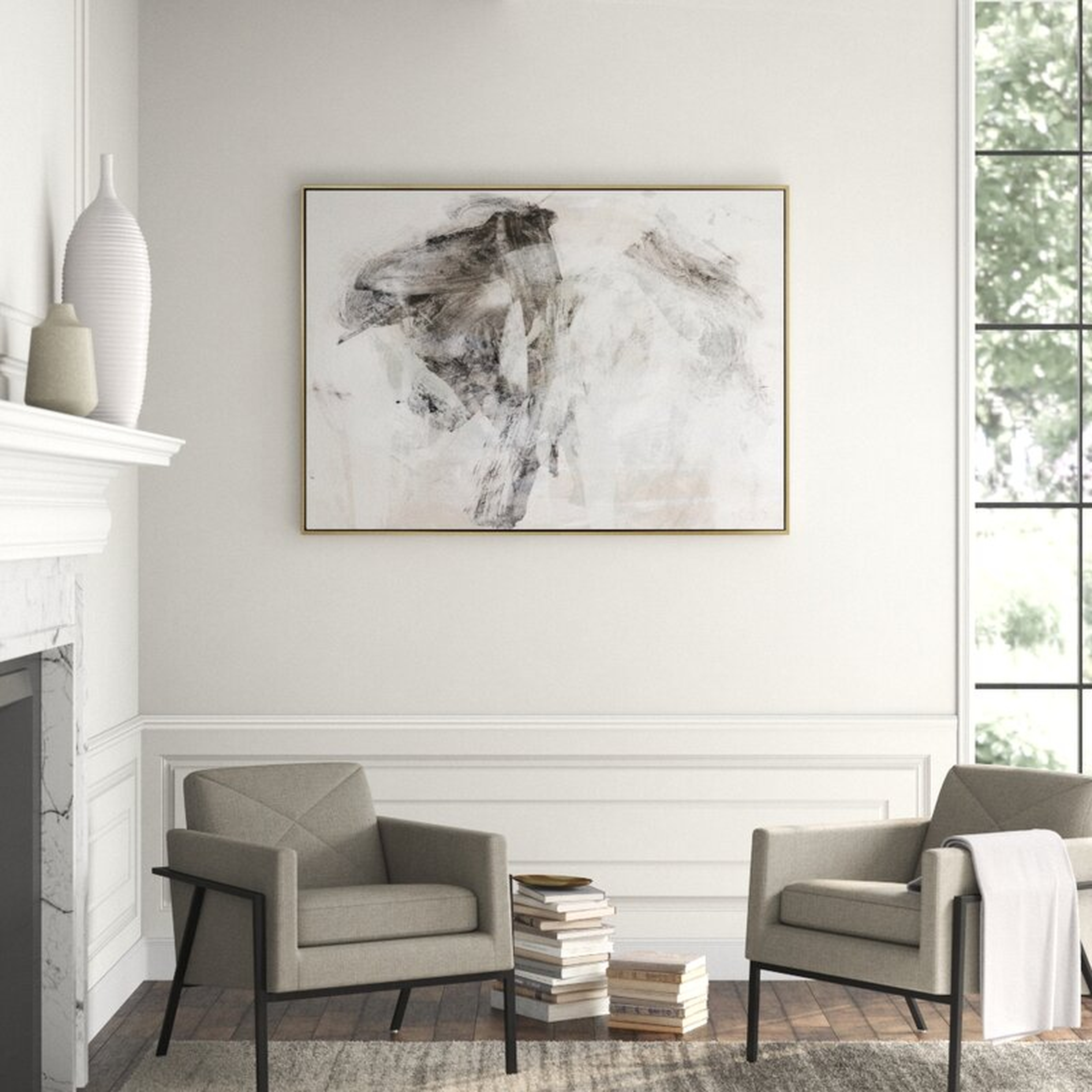 Carlyle Fine Art Smoke I by Jordan Carlyle - Floater Frame Graphic Art Print on Canvas Format: Gold Framed, Size: 43" H x 60" W x 1.75" D - Perigold