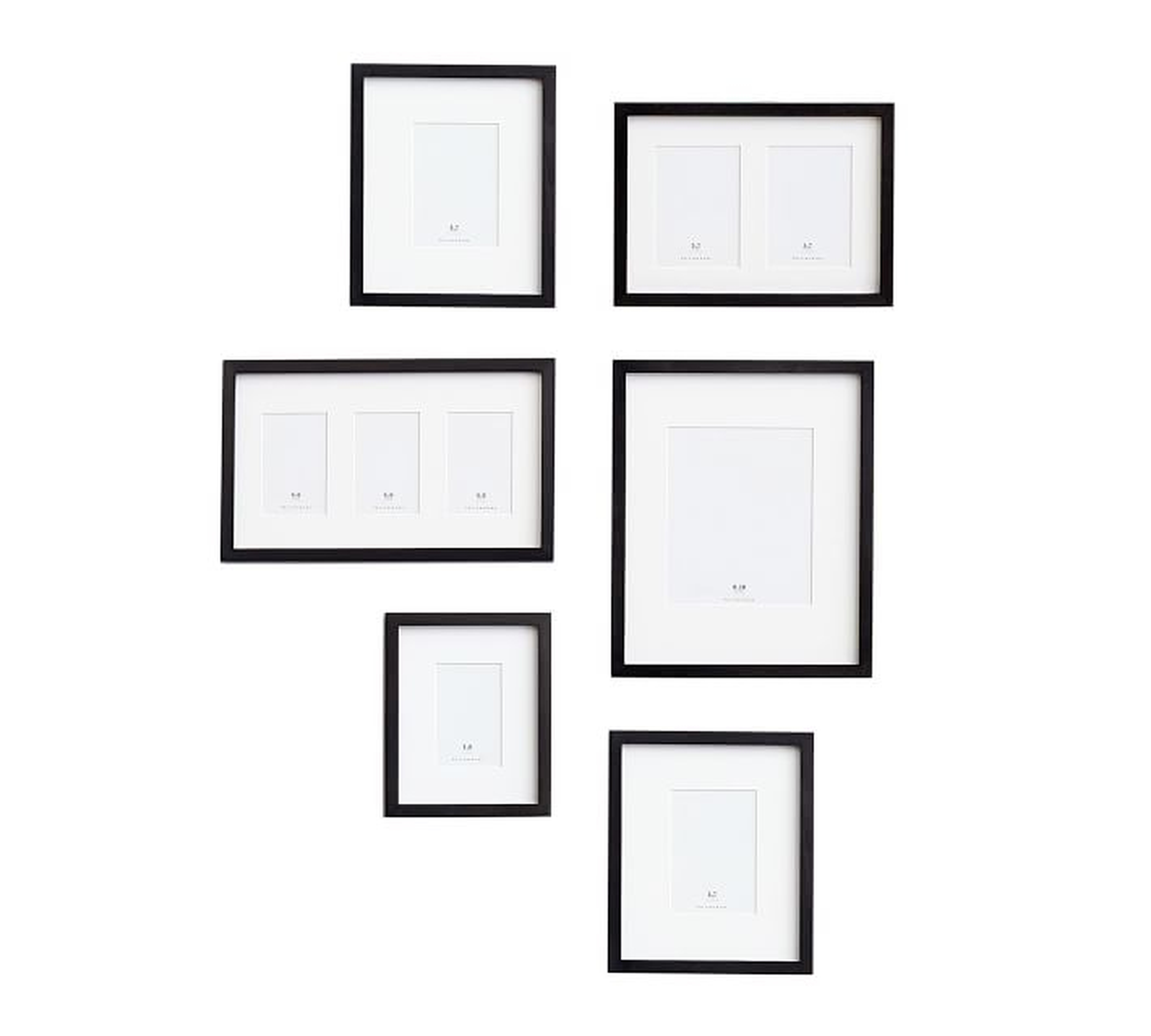 Gallery in a Box, Black Frames, Set of 6 - Pottery Barn