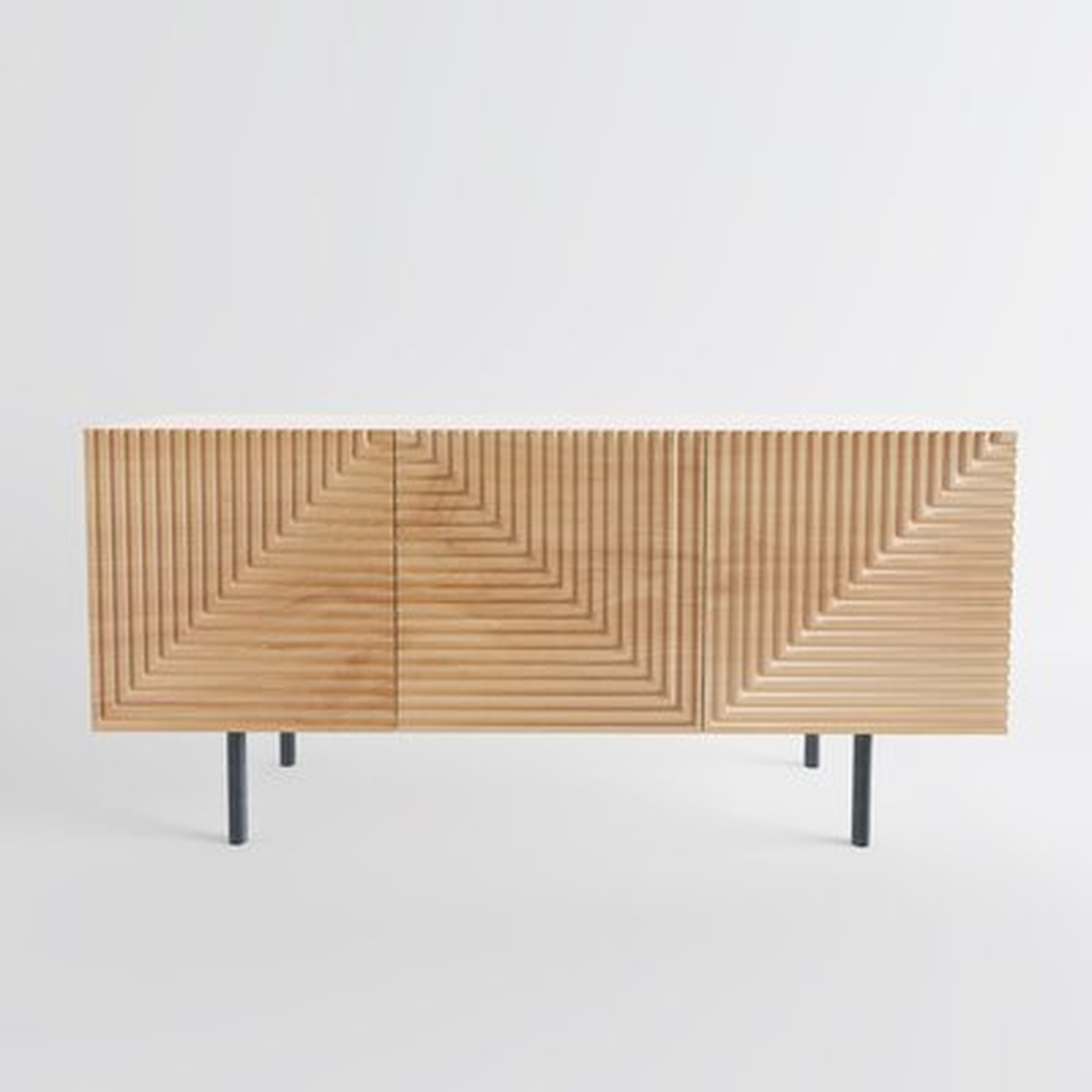 Corrigan Studio® Mid Century TV Stand For TV''s Up To 56" Sideboard Credenza Buffet, Entertainment Center, Warm Beige Herringbone - Wayfair