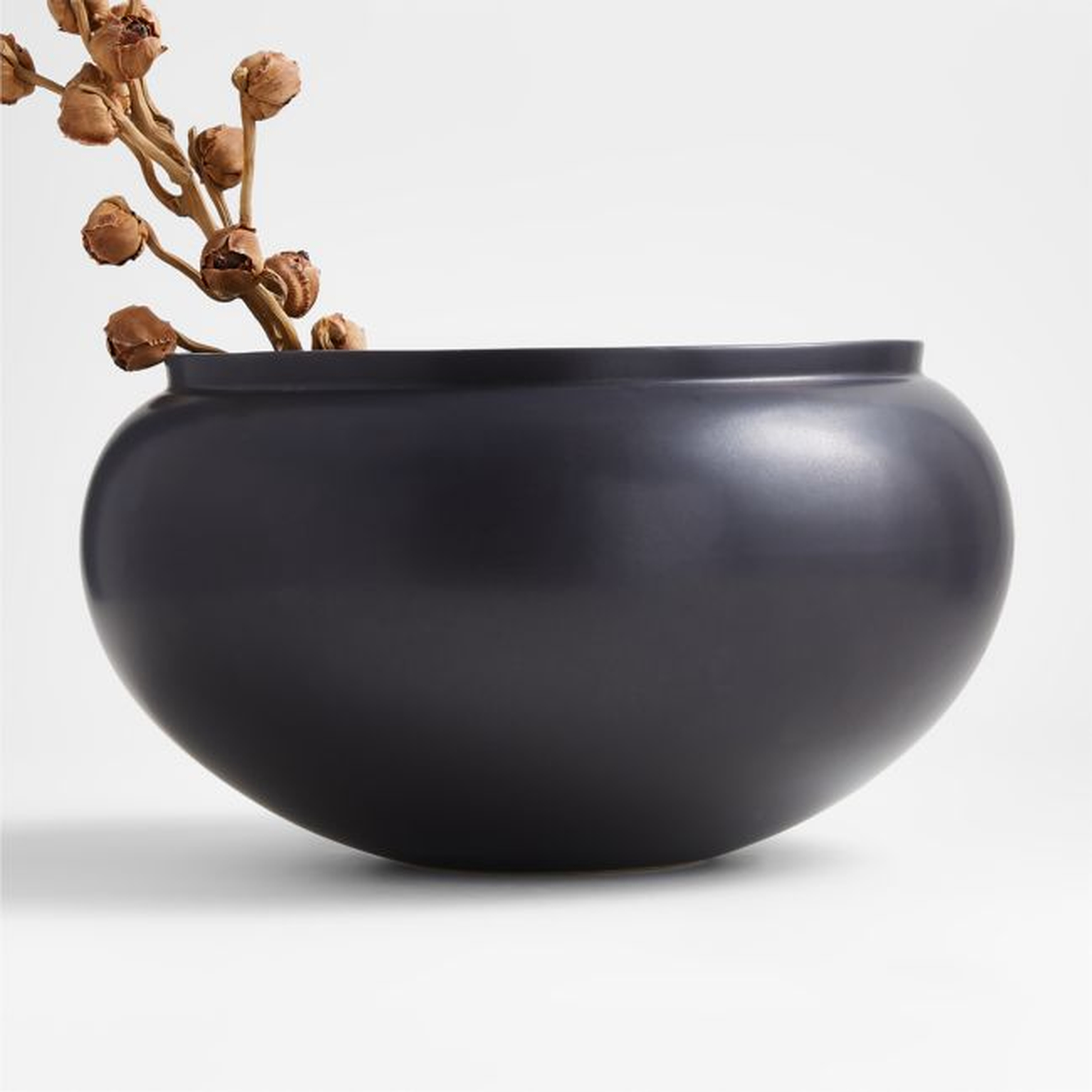 Jimena Black Ceramic Centerpiece Bowl - Crate and Barrel