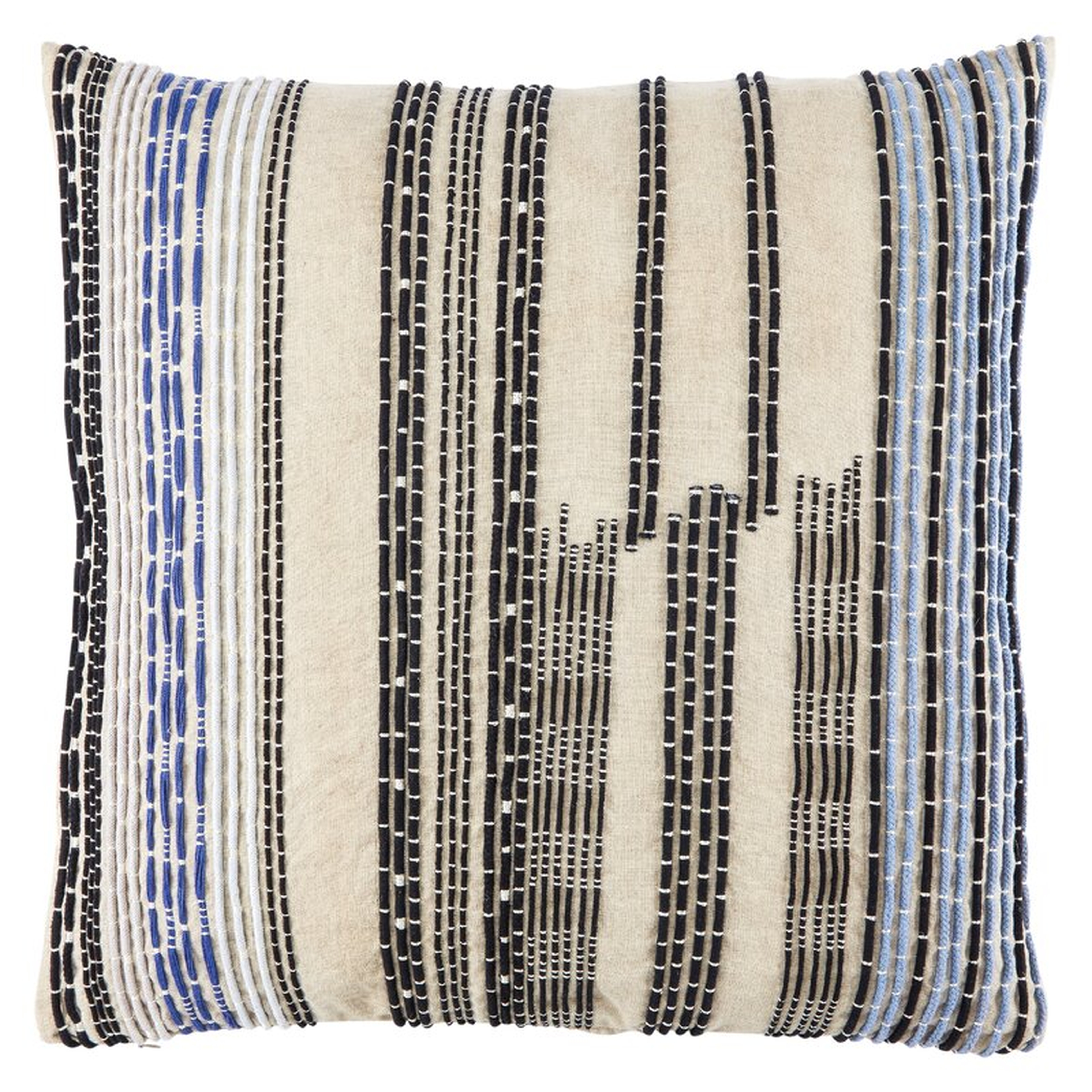 Jaipur Living Daintree Striped Throw Pillow Color: Blue/Black, Fill Material: Down/Feather - Perigold