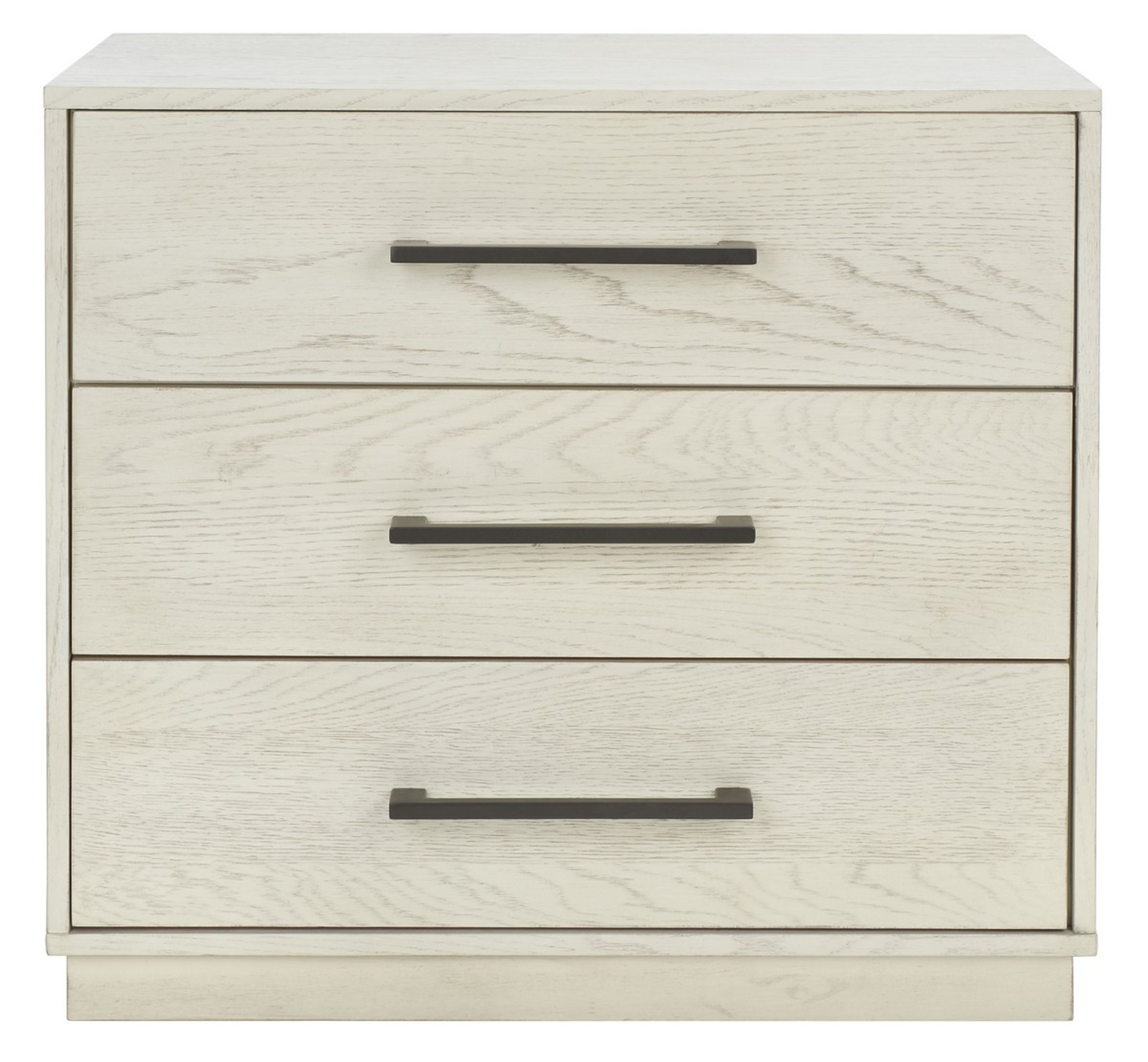 Mallory 3 Drawer Nightstand - White Wash - Safavieh Couture