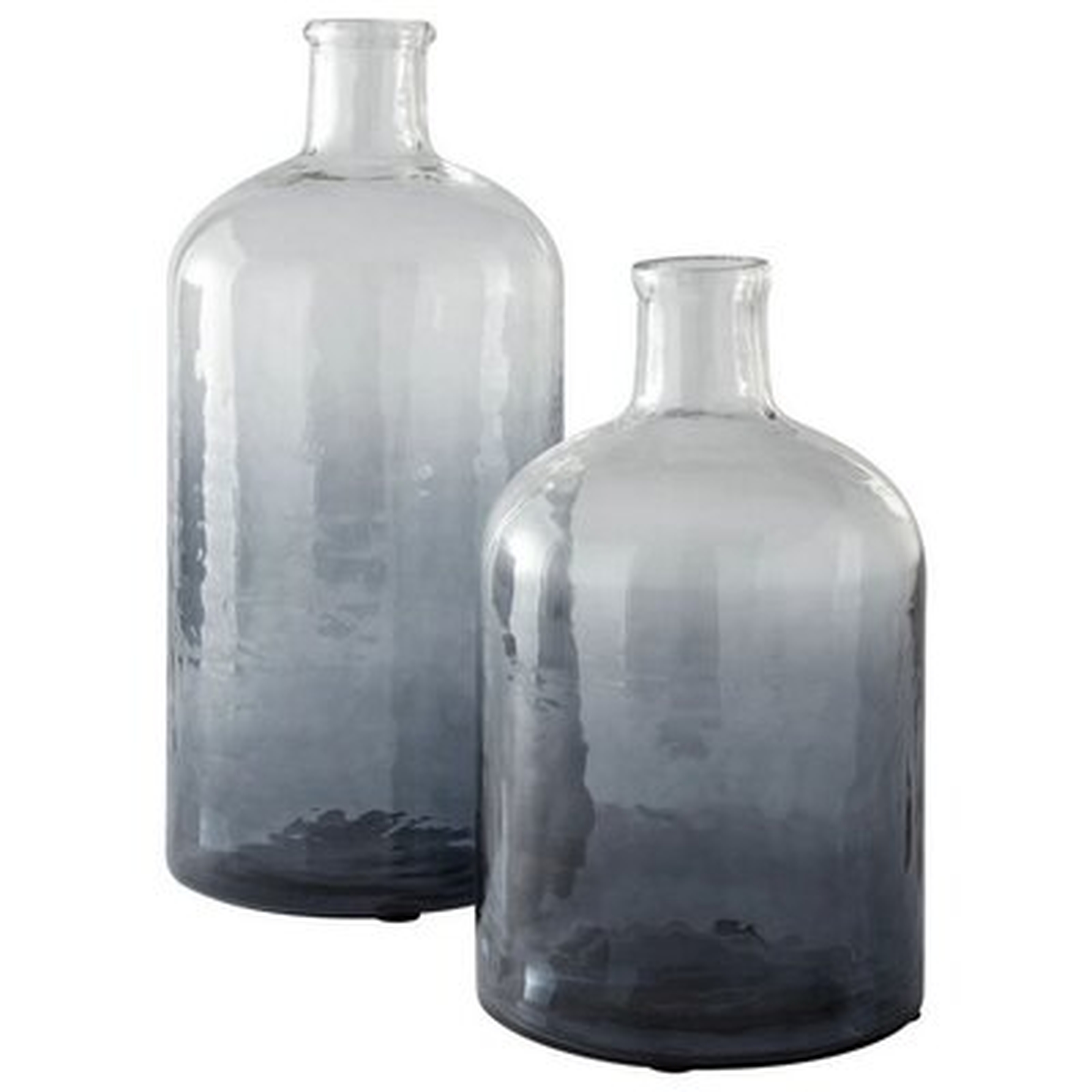 Bud Vase With Hand Blown Glass And Dual Tone, Set Of 2, Gray - Wayfair