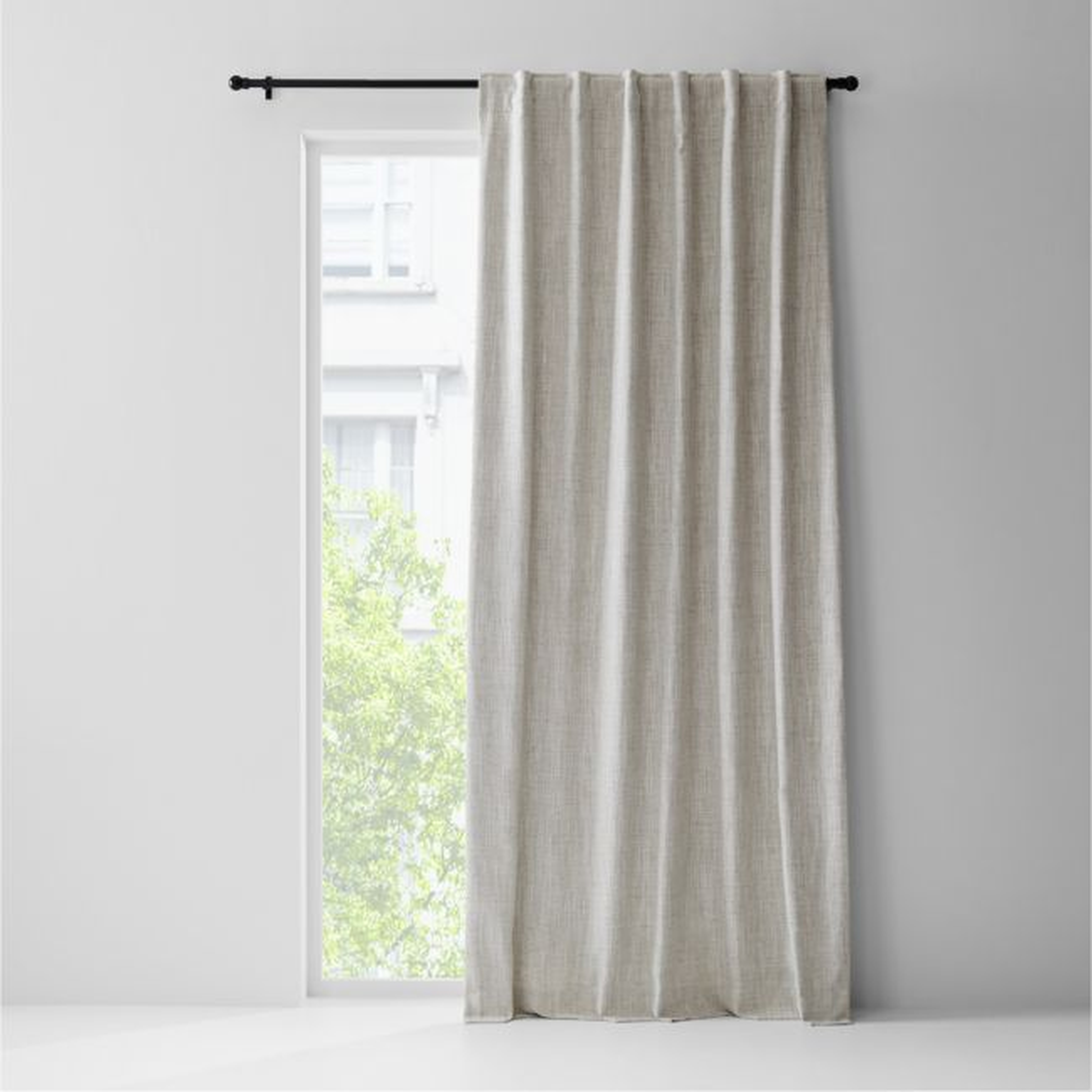 Reid Warm Beige Blackout Window Curtain Panel 52"x96" - Crate and Barrel