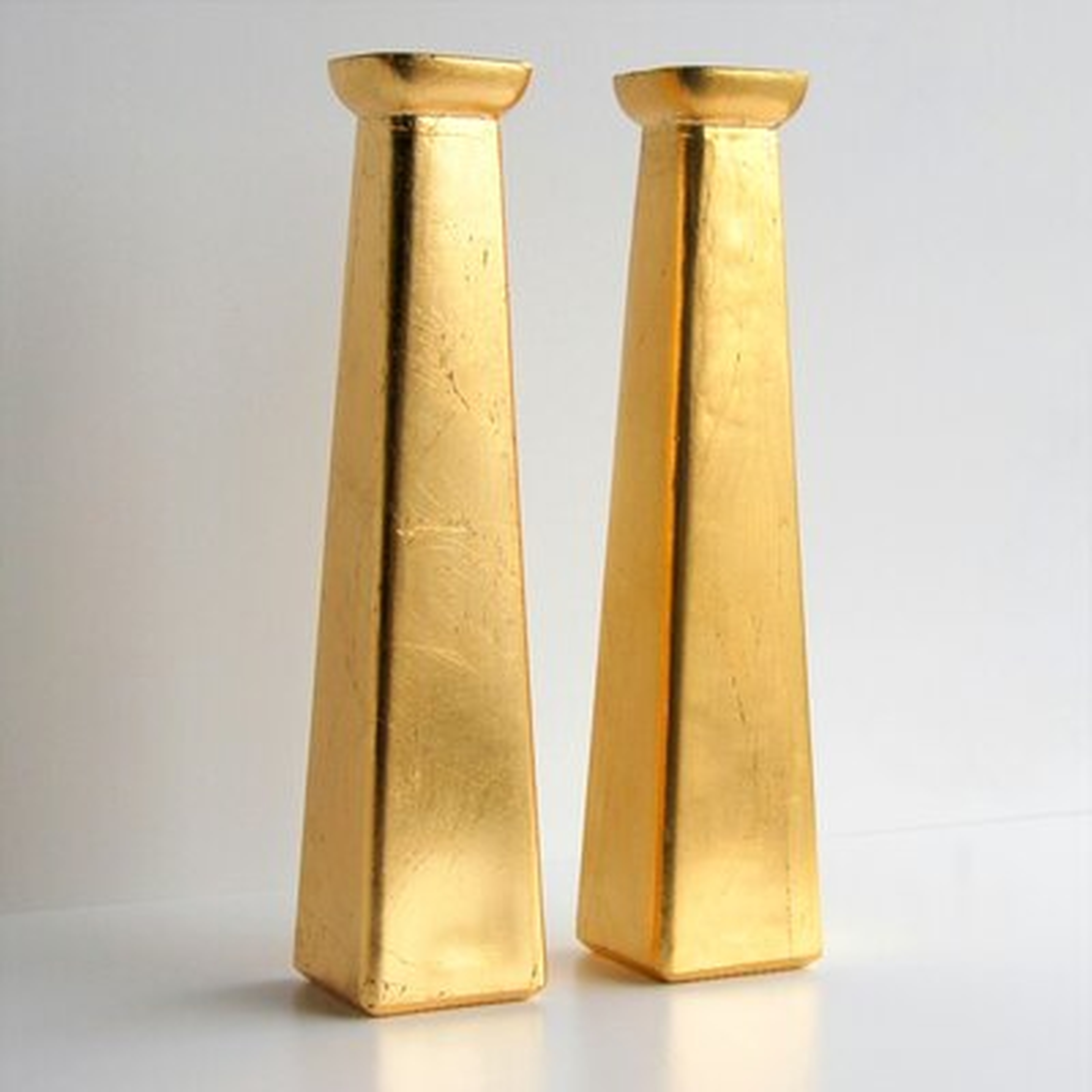 2 Piece Cardin Gold Indoor / Outdoor Glass Table Vase Set - Wayfair