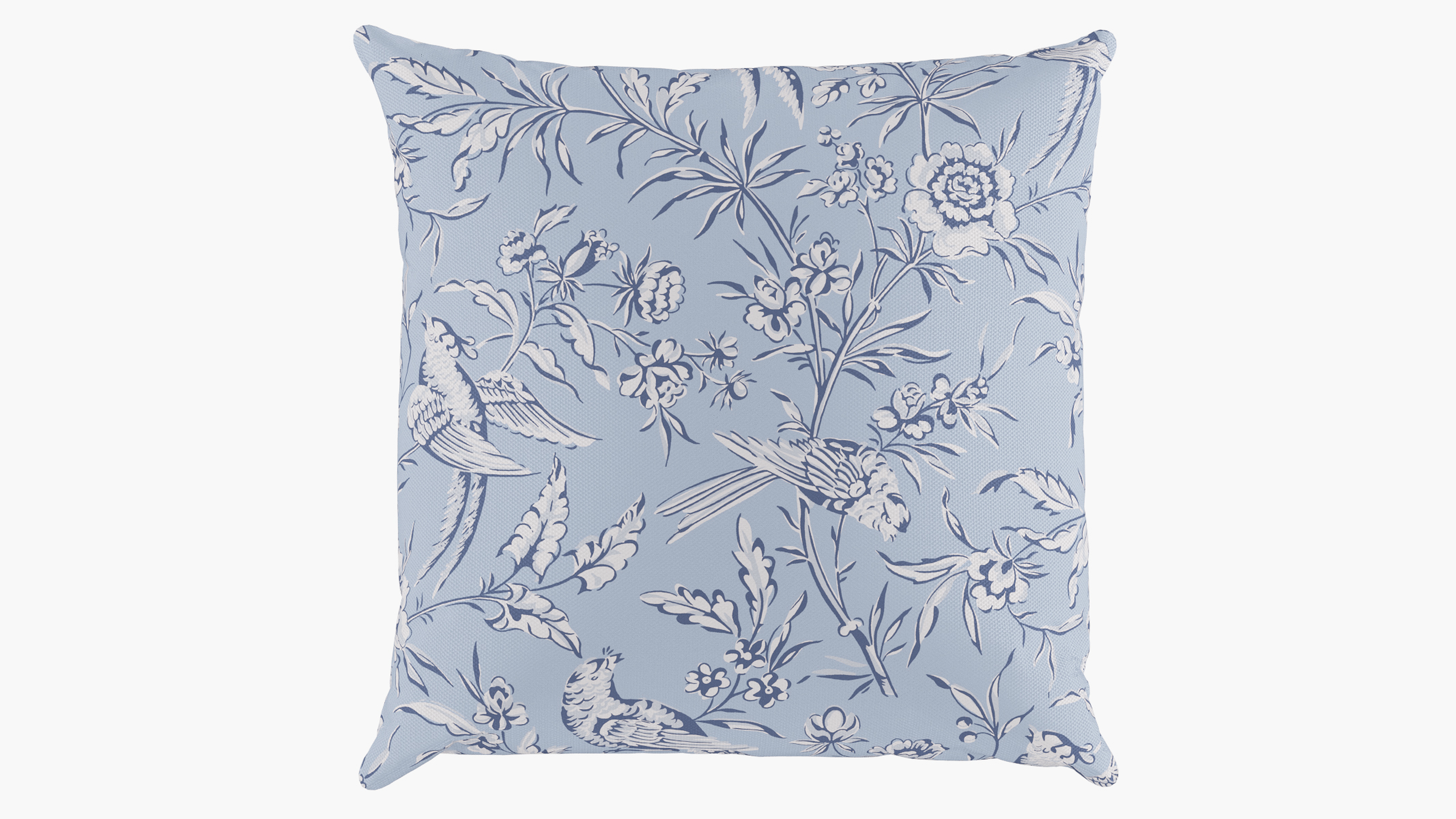 Outdoor 16" Throw Pillow, Blue Aviary, 16" x 16" - The Inside